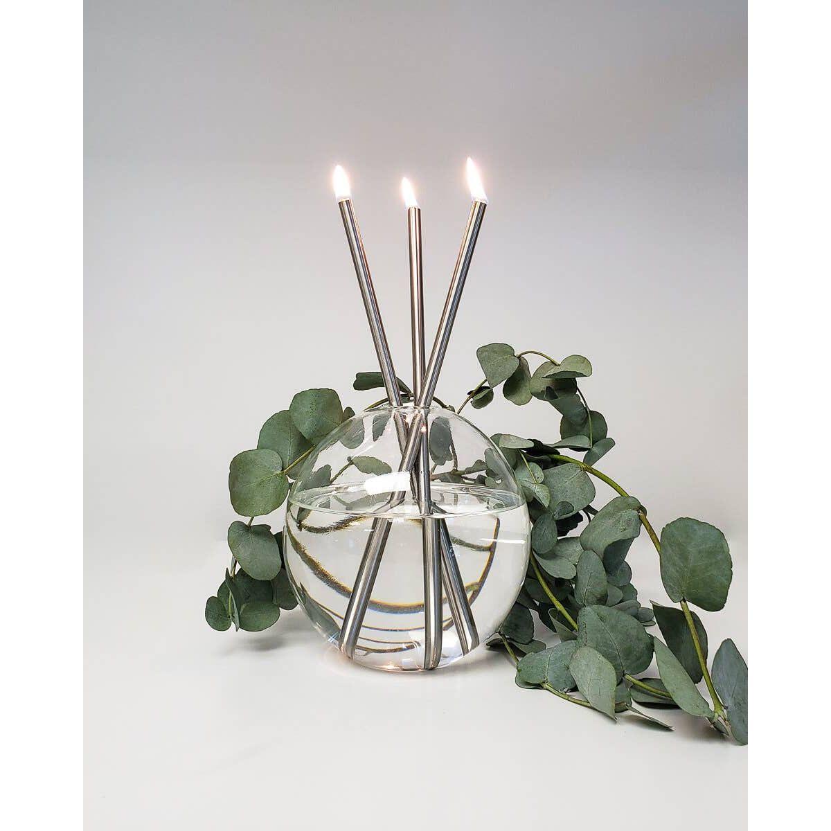 Silver Everlasting Candle – Reusable Steel Candles.