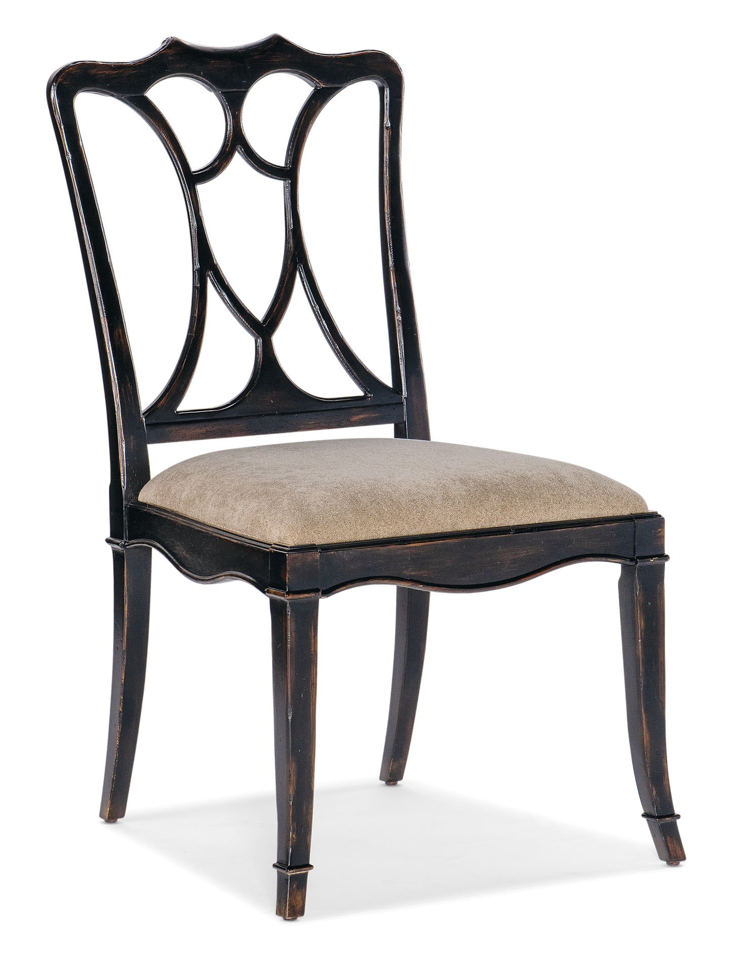 Charleston Upholstered Seat Side Chair - Black Cherry.