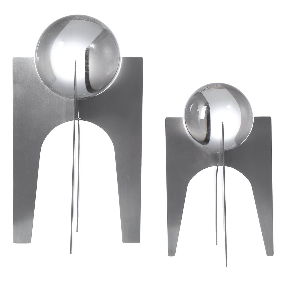 Ellianna Silver Sculpture, Set/2 - #shop_name Accessories, Accent Decor