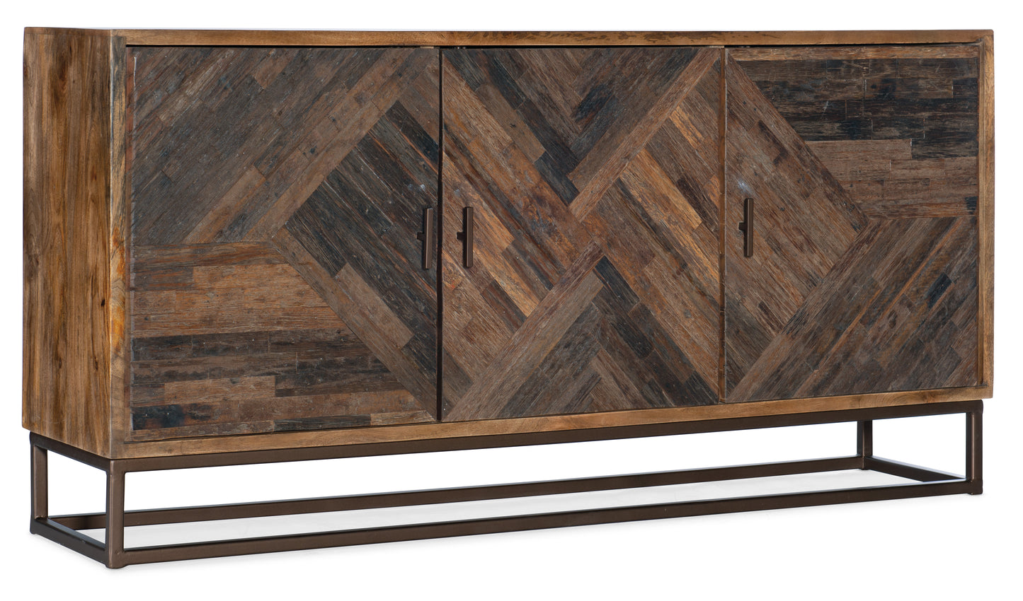Entertainment Console - Rustic Medium and Dark Wood.