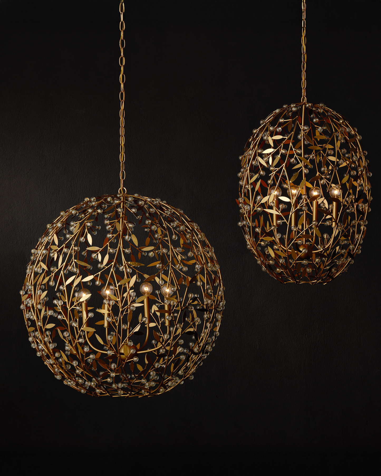 Secret Garden Gold Orb Chandelier.