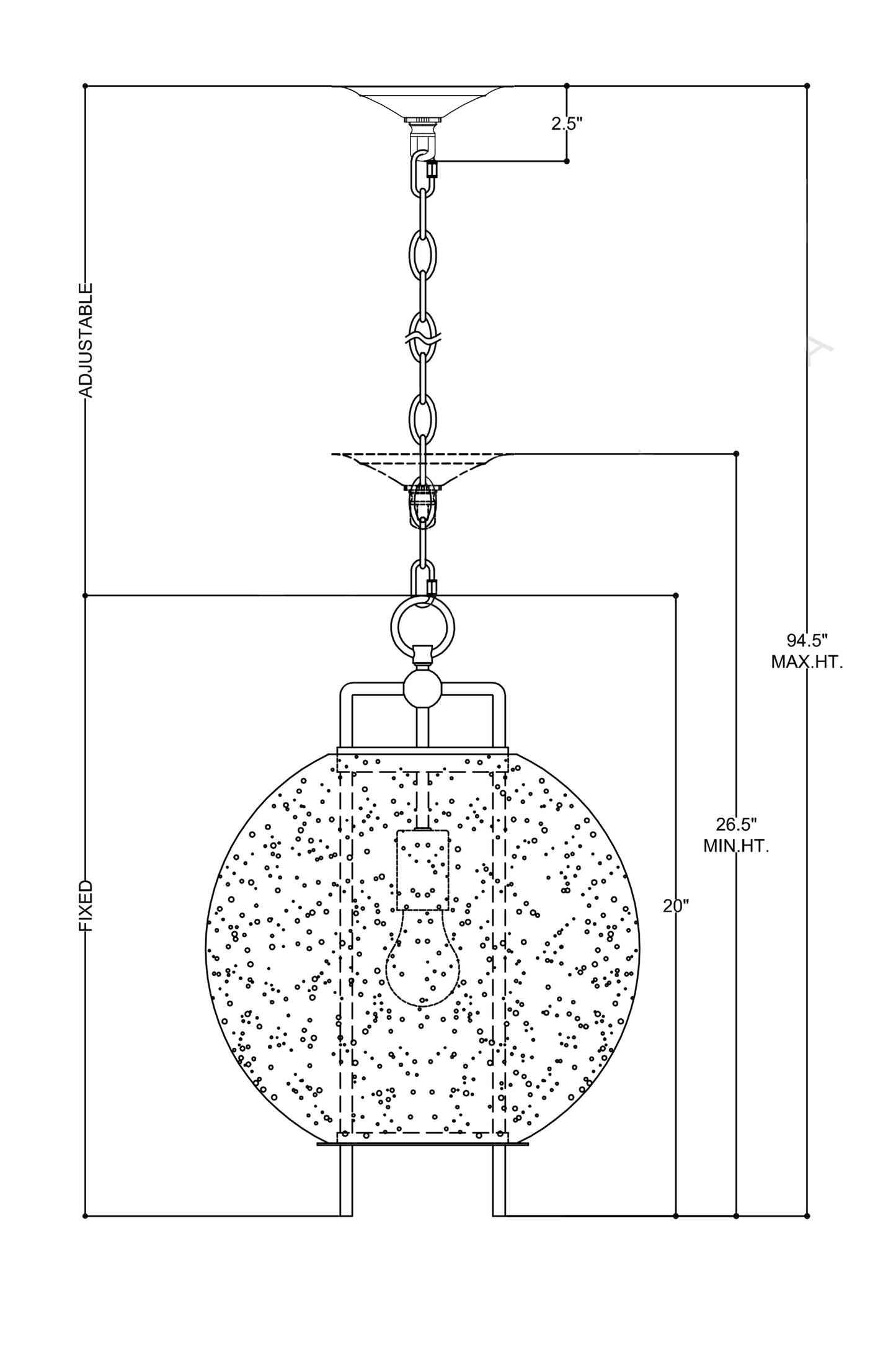 Breakspear Glass Pendant.