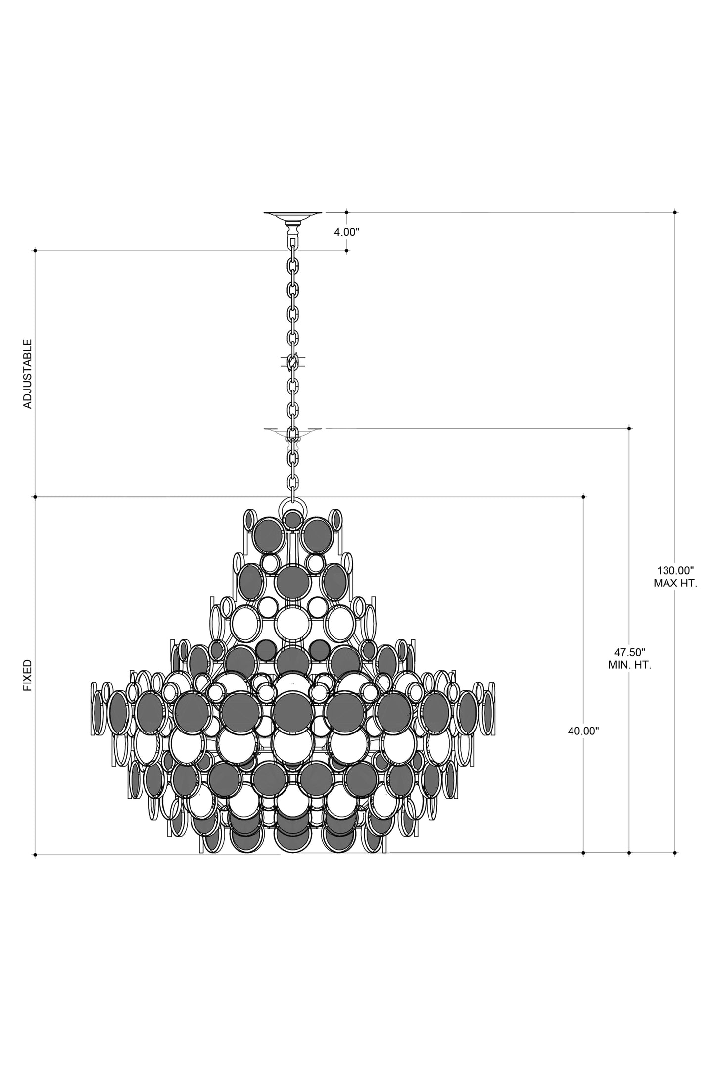 Galahad Large Blue Chandelier.