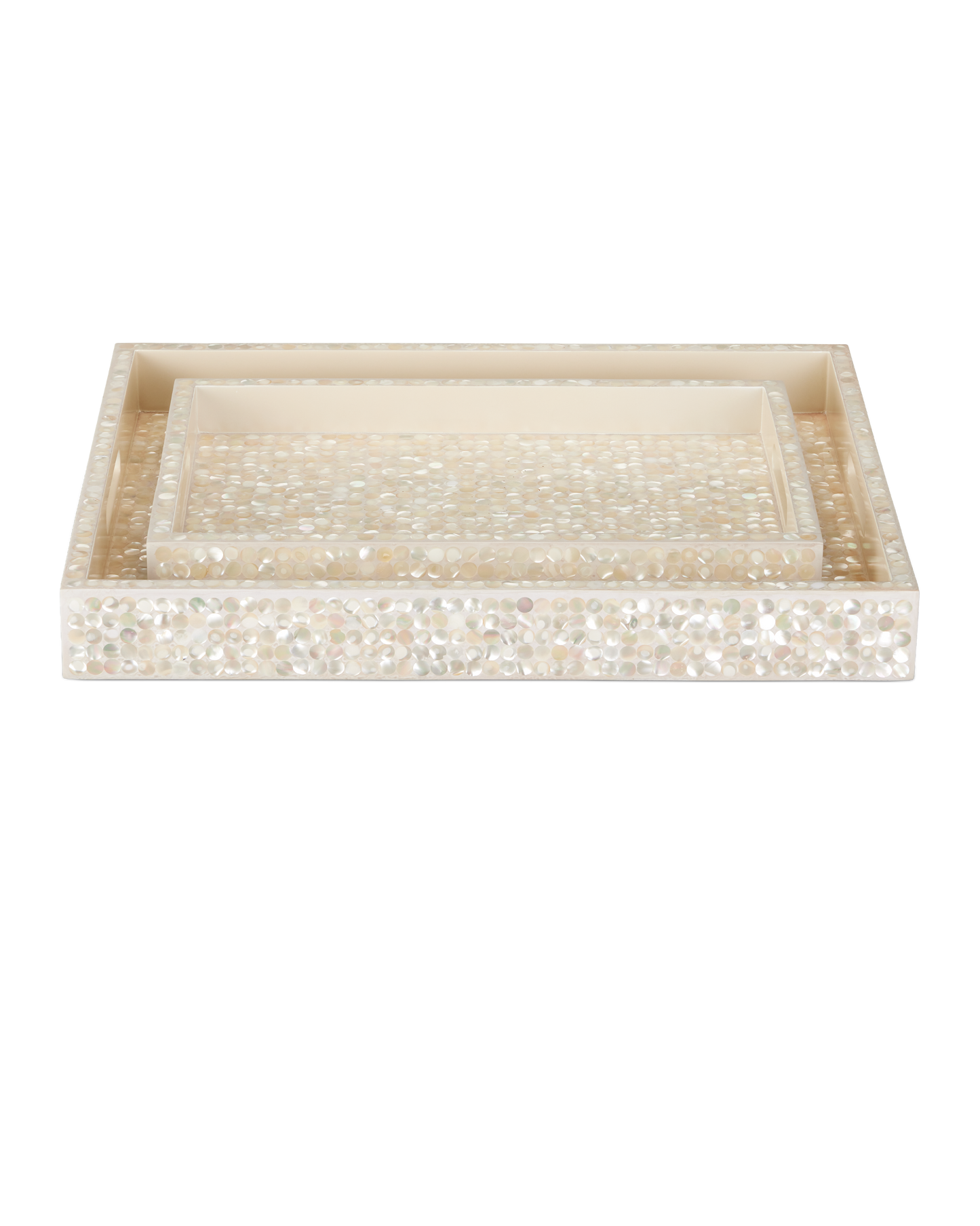 Gerri Dot Mother of Pearl Tray Set of 2.