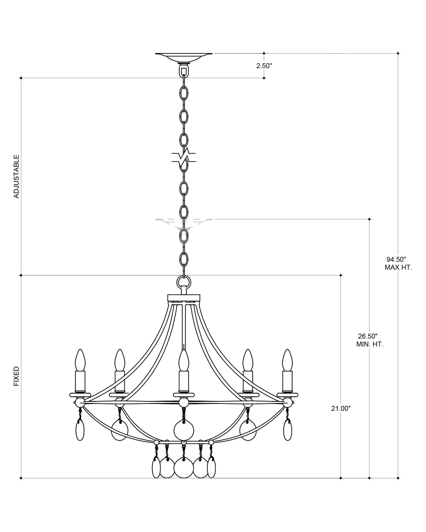 Novella Small Black Chandelier.