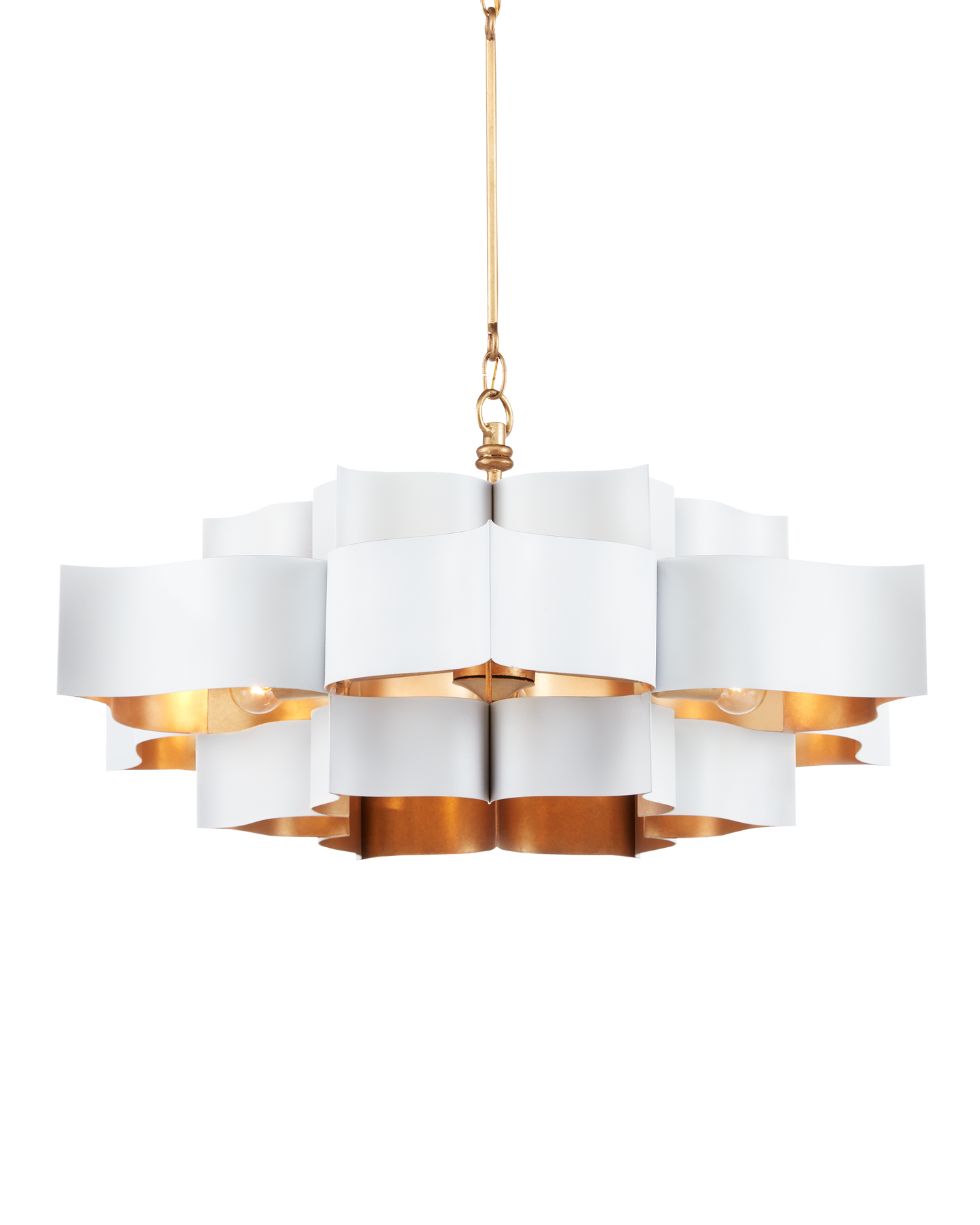 Grand Lotus Large White Chandelier.
