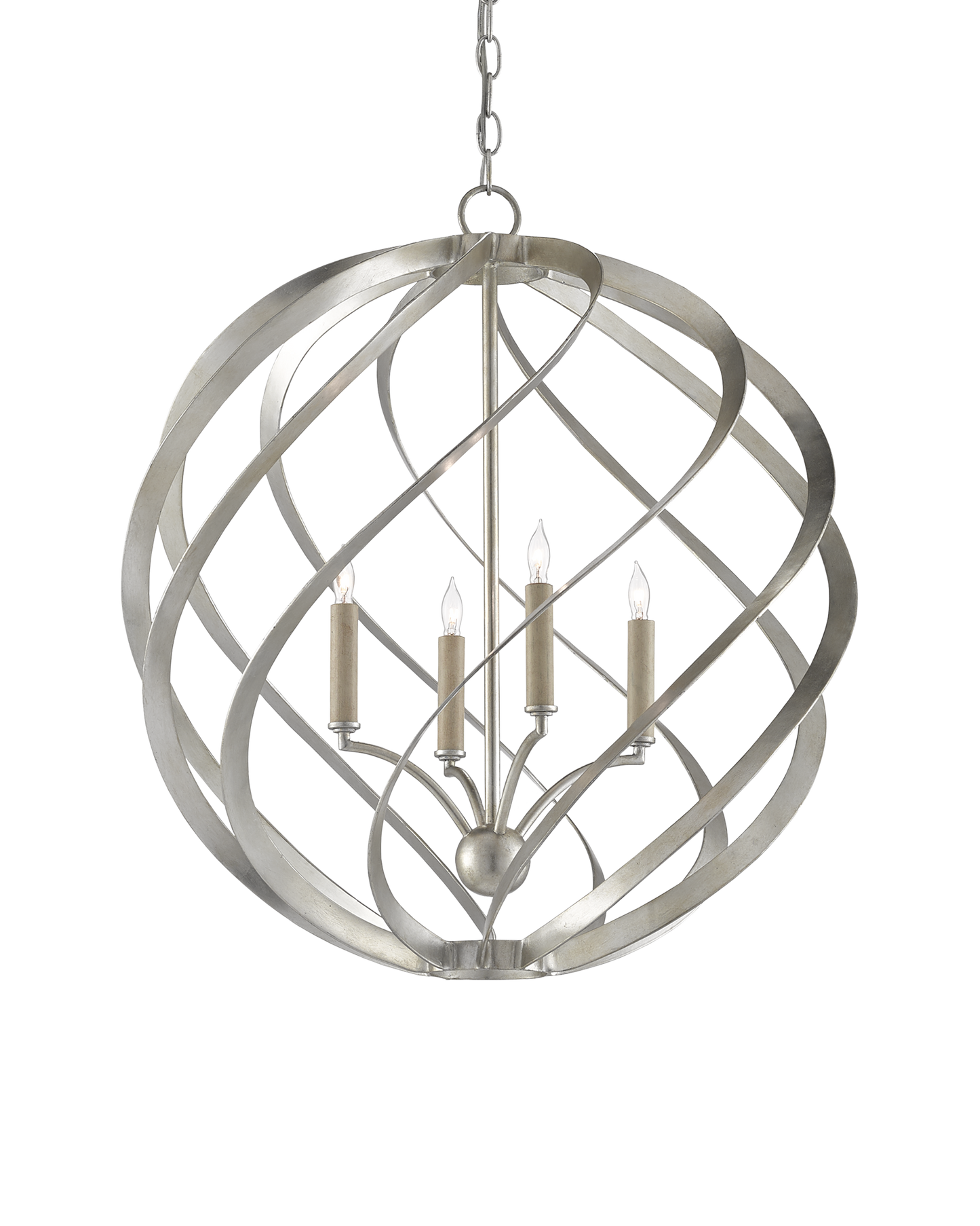 Roussel Silver Orb Chandelier.