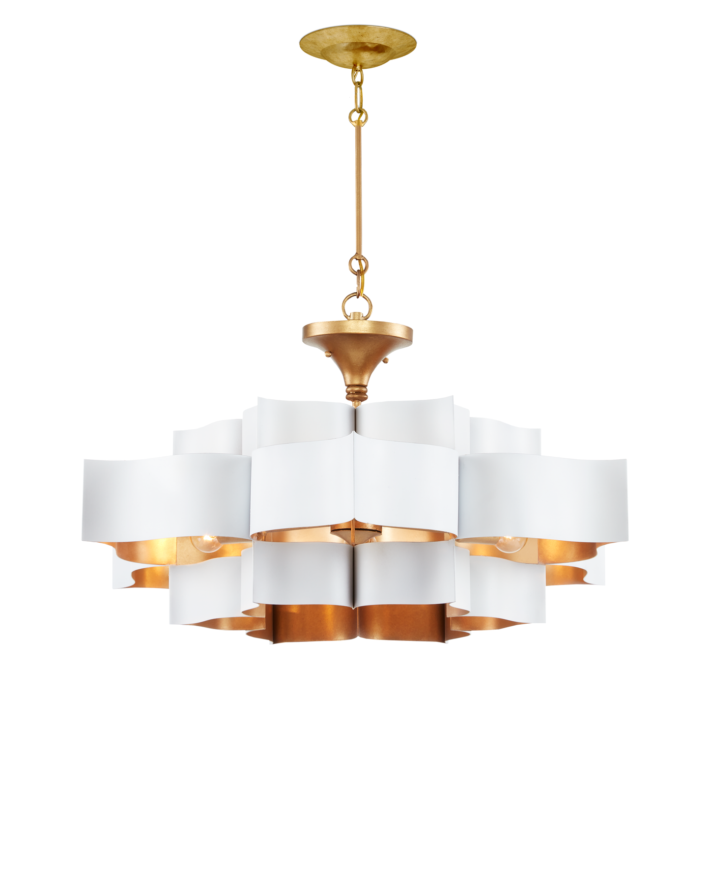 Grand Lotus Large White Chandelier.