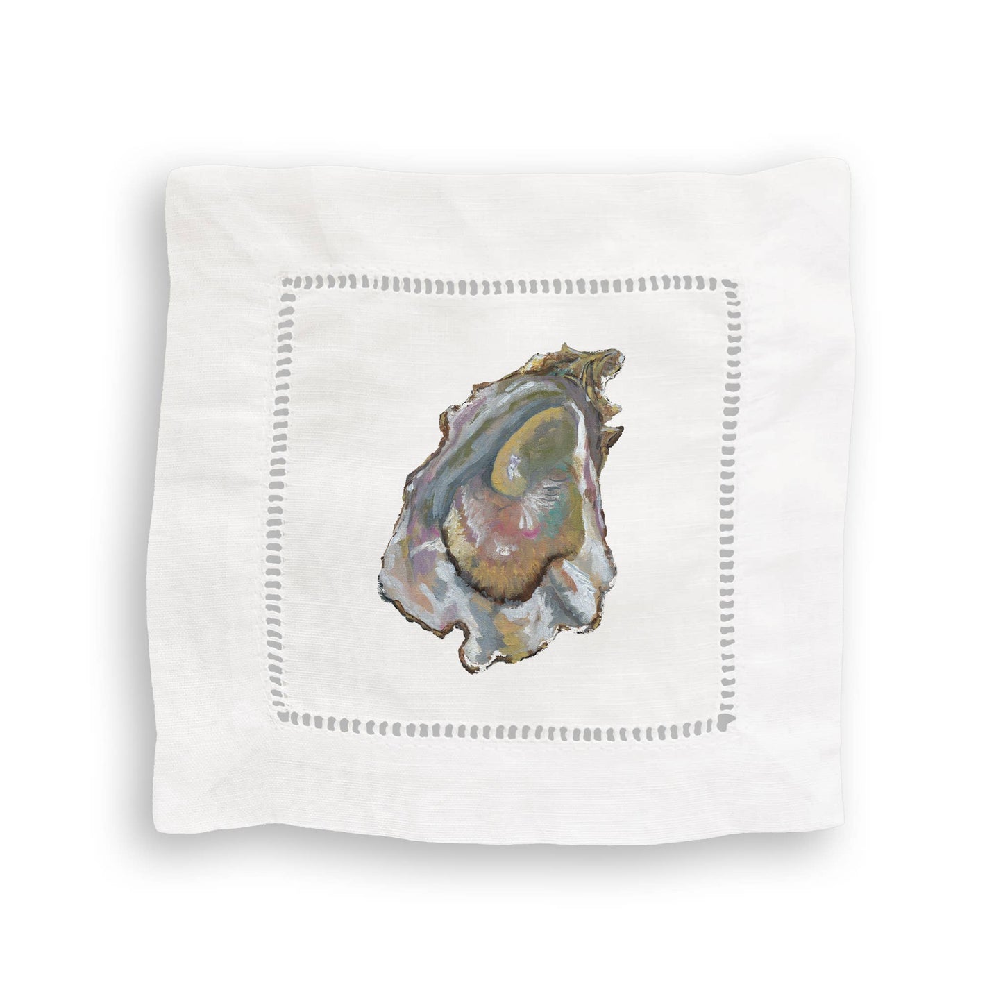 Oysters Linen Cocktail Napkin Set of 4.