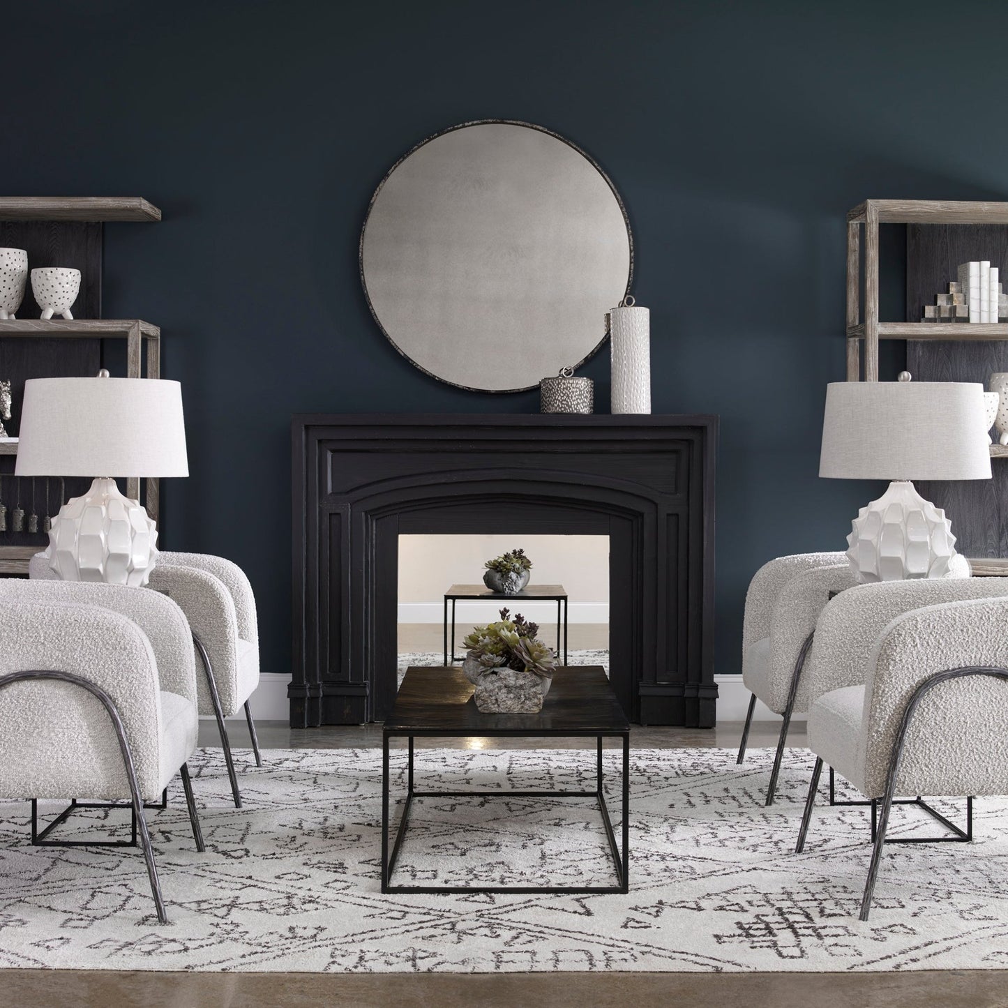 Guerina Scalloped White Lamp.