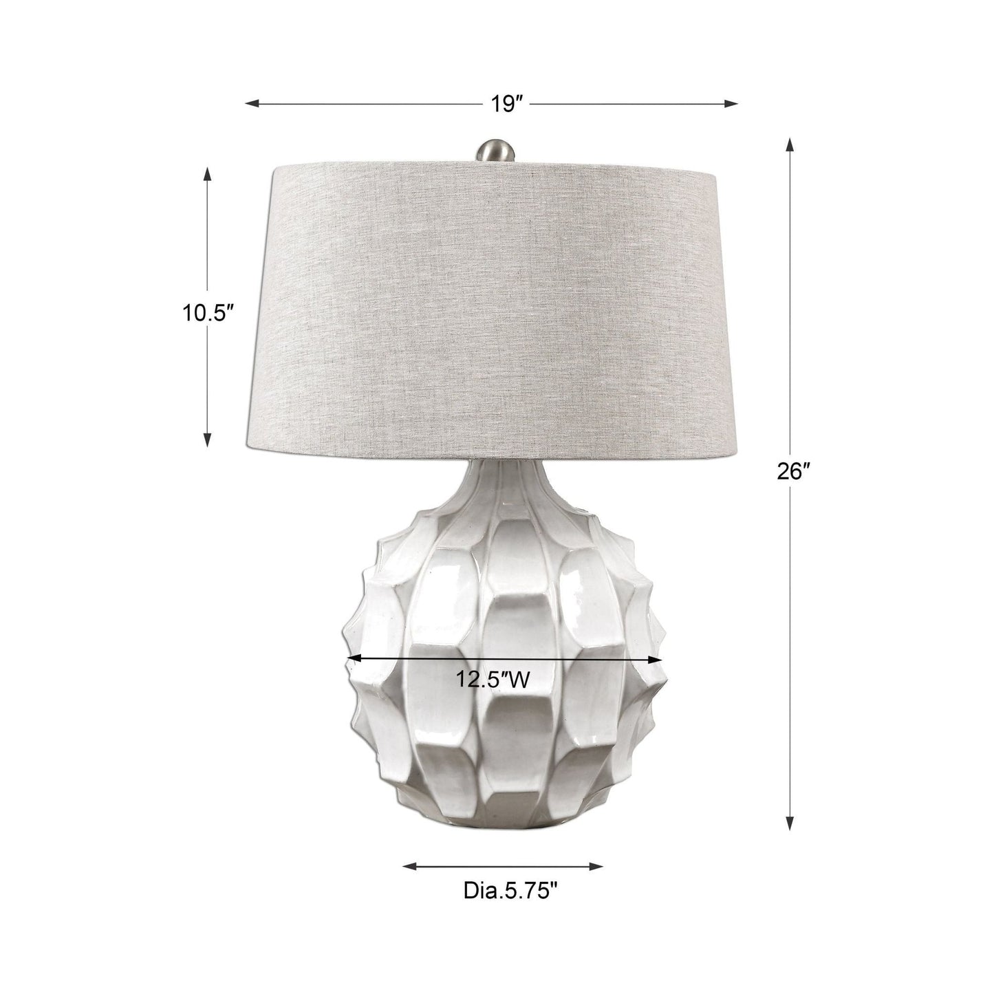 Guerina Scalloped White Lamp.