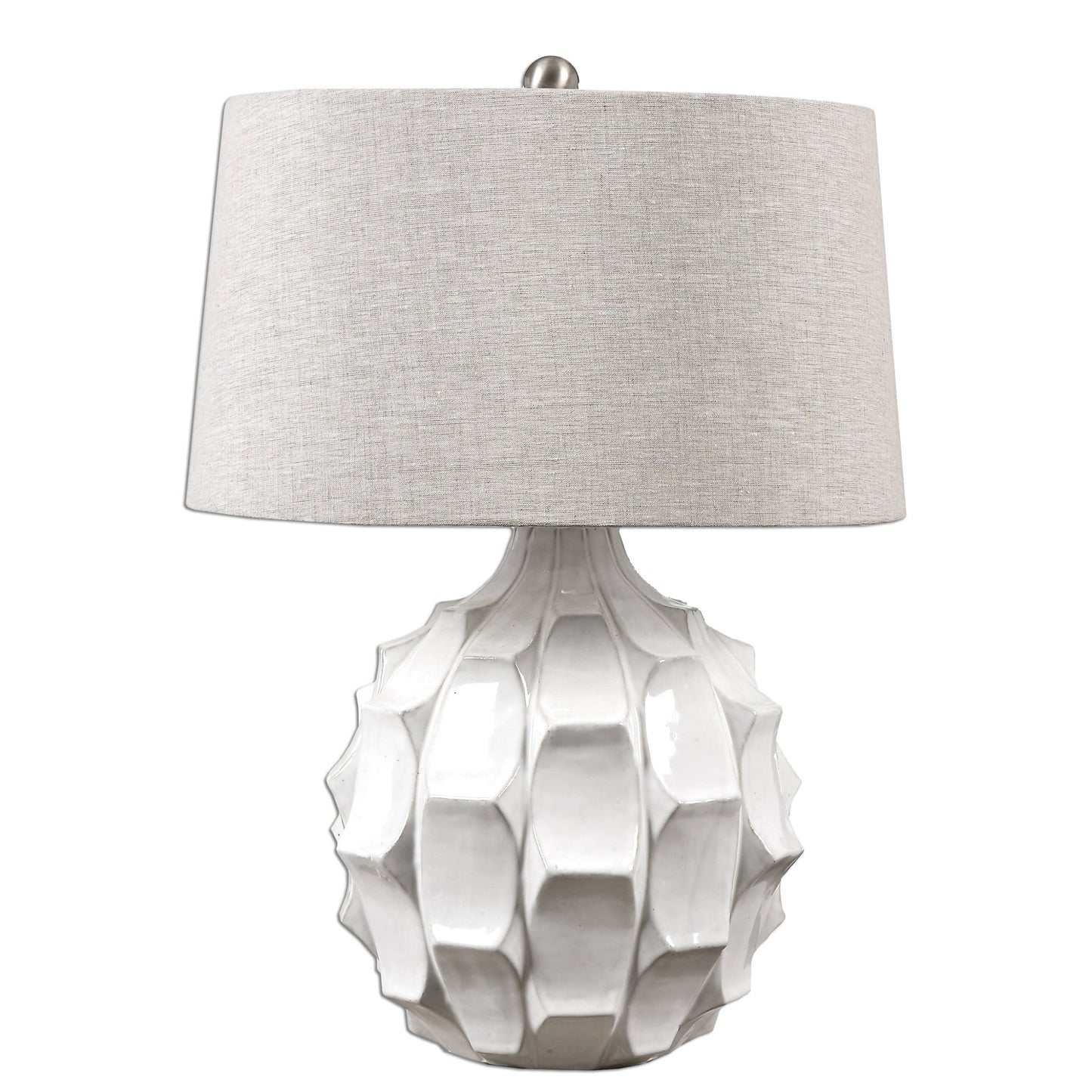 Guerina Scalloped White Lamp.