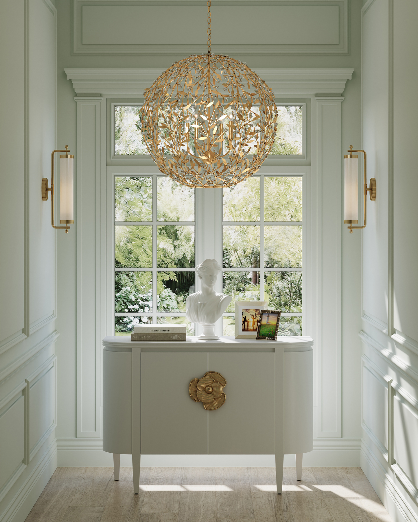 Secret Garden Gold Orb Chandelier.