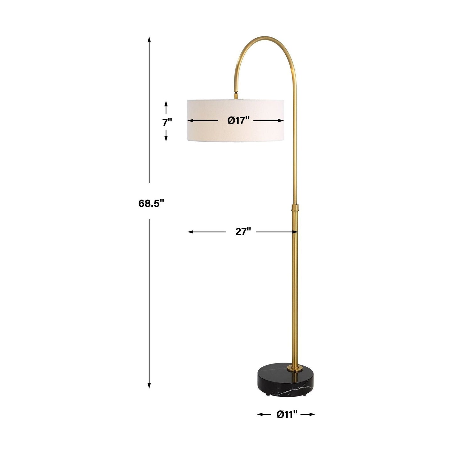 Huxford Brass Arch Floor Lamp.