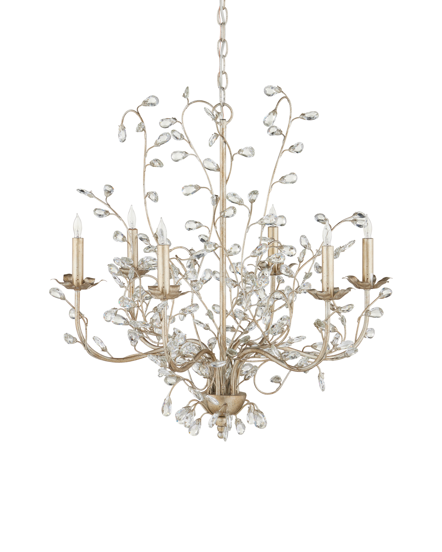 Crystal Bud Medium Silver Chandelier.