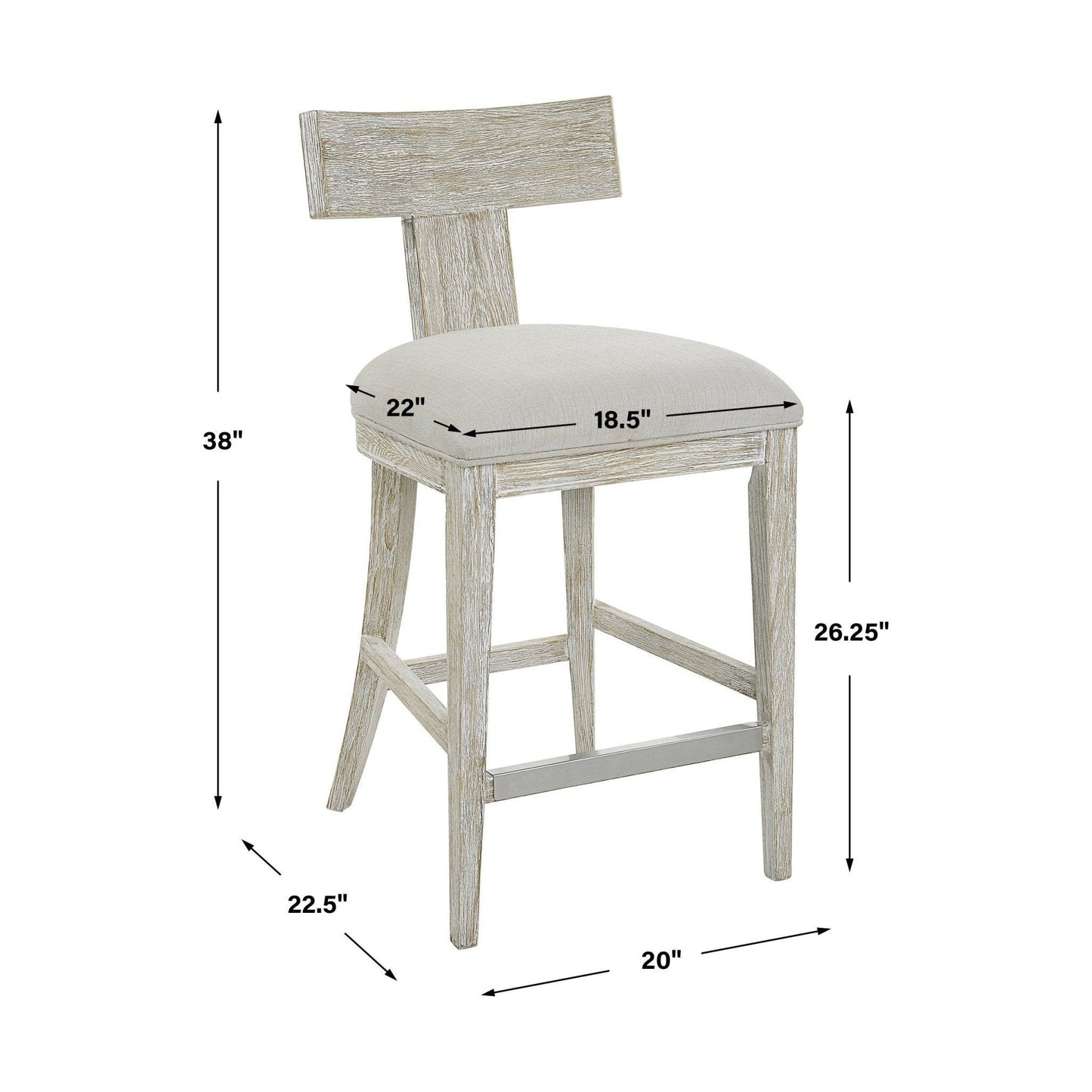 Idris White Counter Stool.