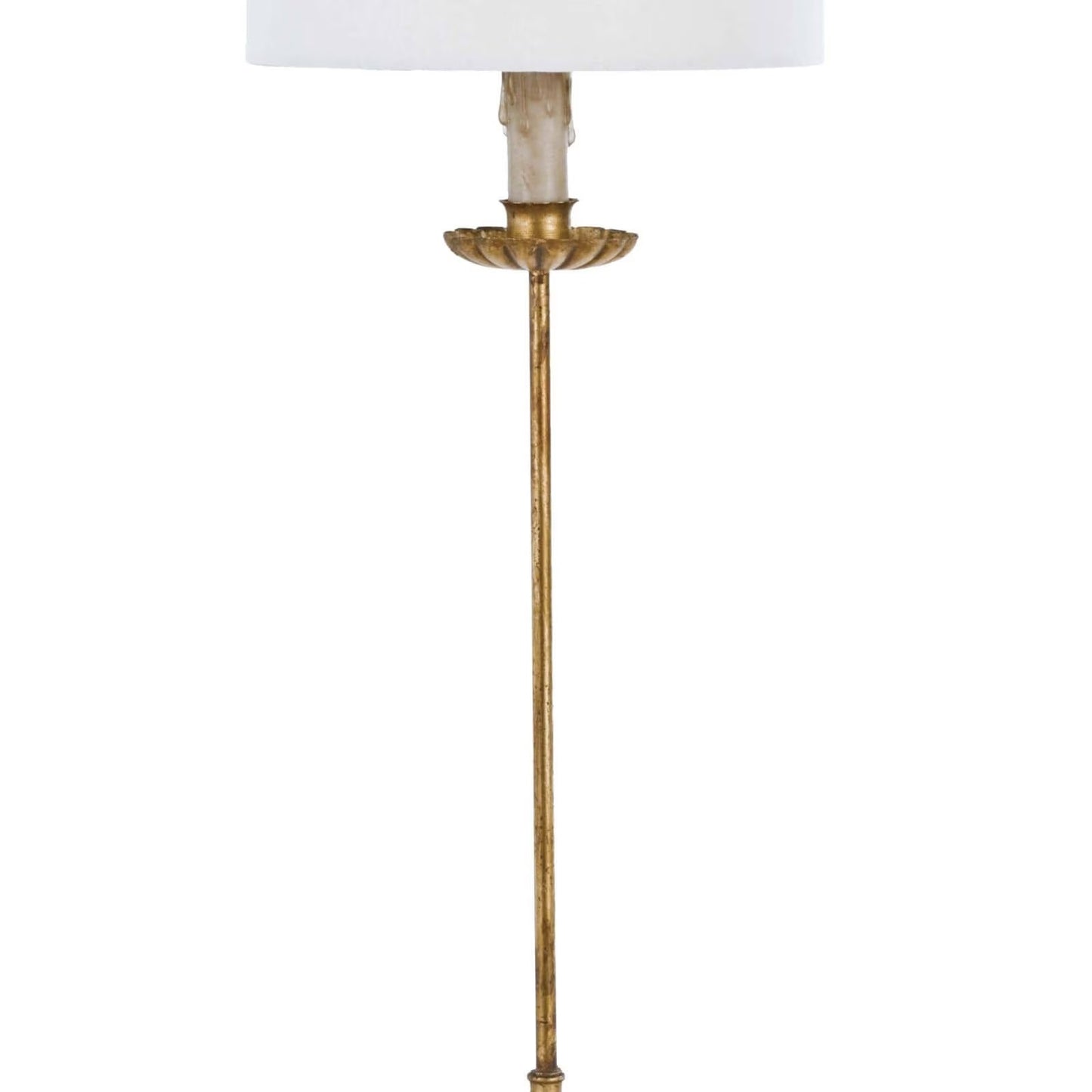 Clove Stem Buffet Table Lamp With Natural Linen Shade.