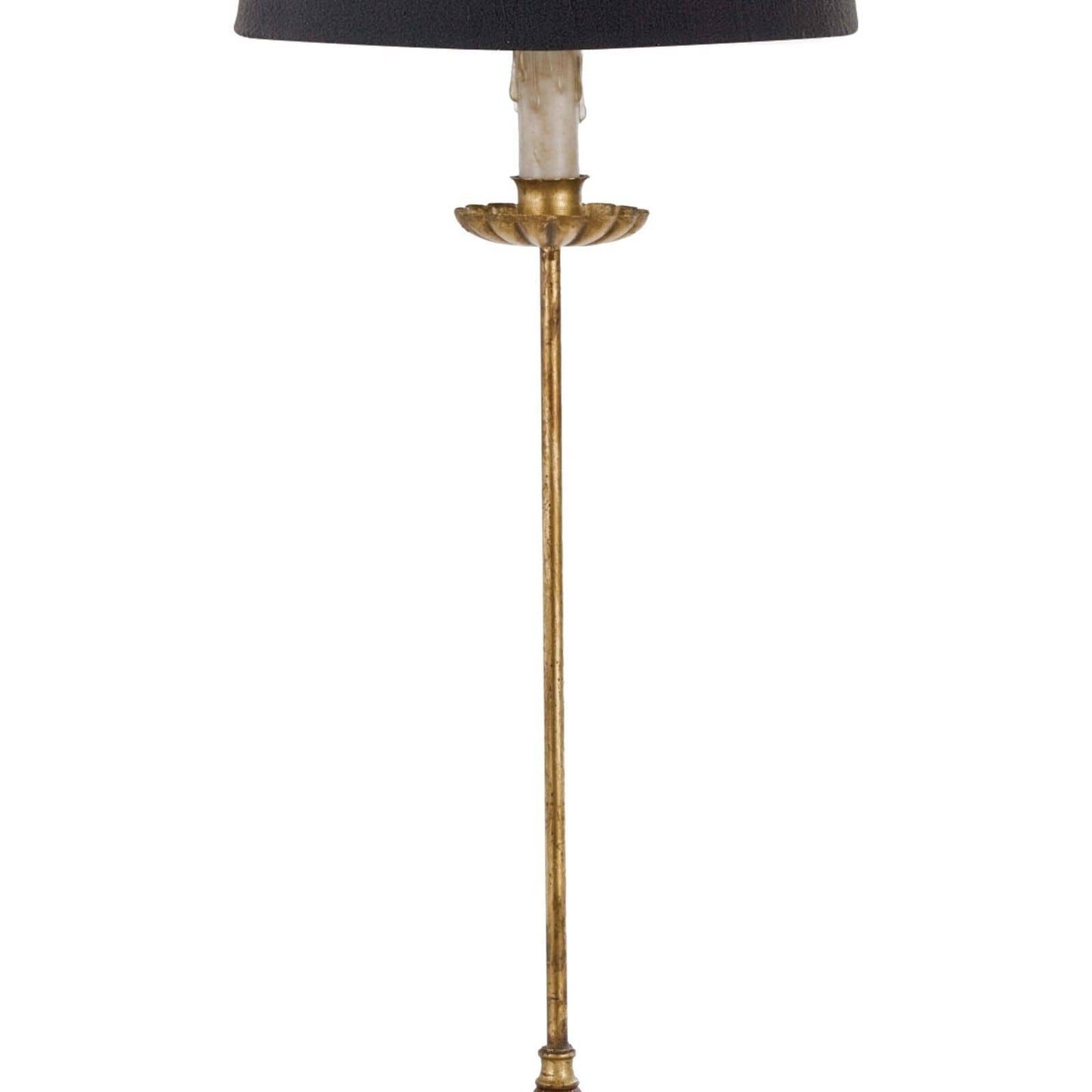 Clove Stem Buffet Table Lamp With Black Shade.