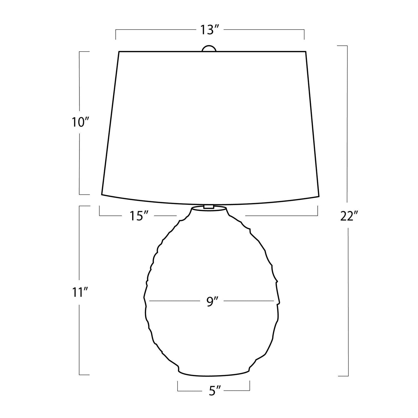 Caspian Ceramic Table Lamp (White) Small.