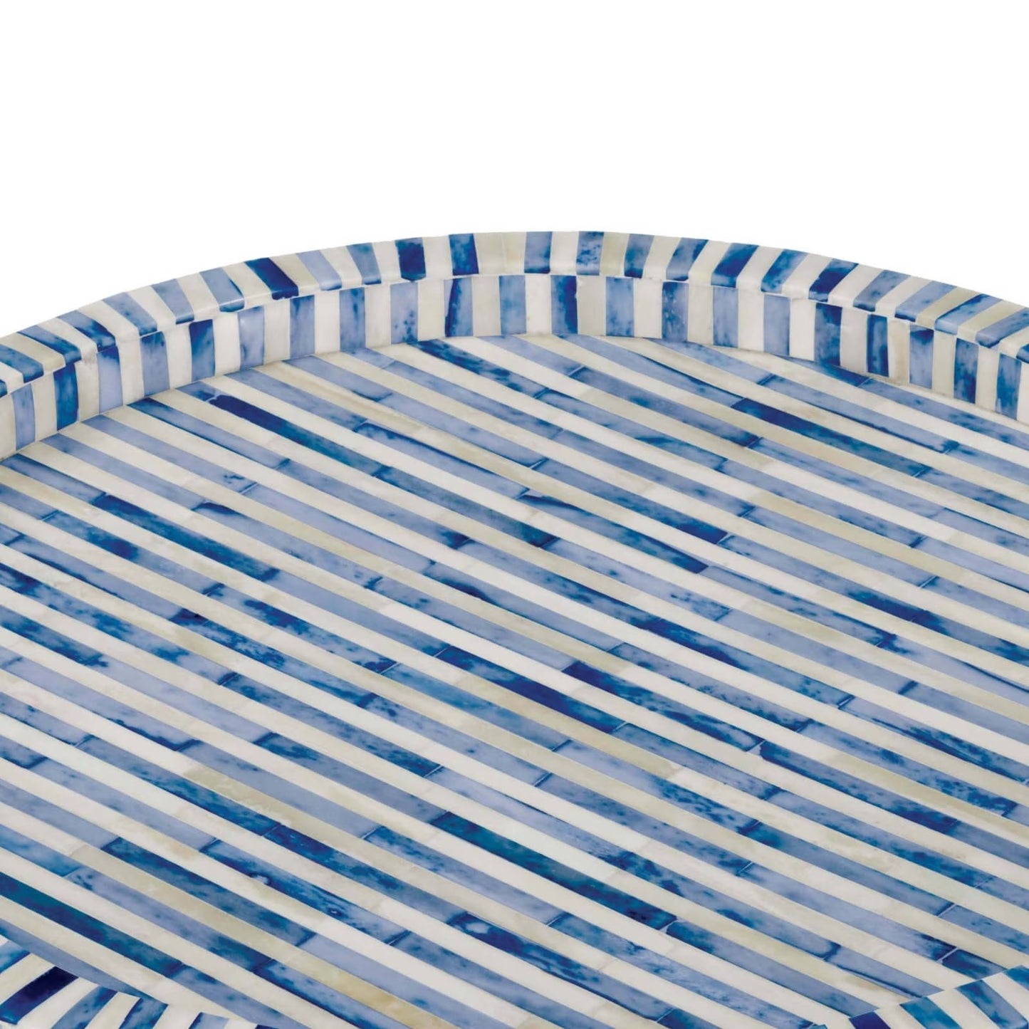 Bone and Indigo Tray Round.