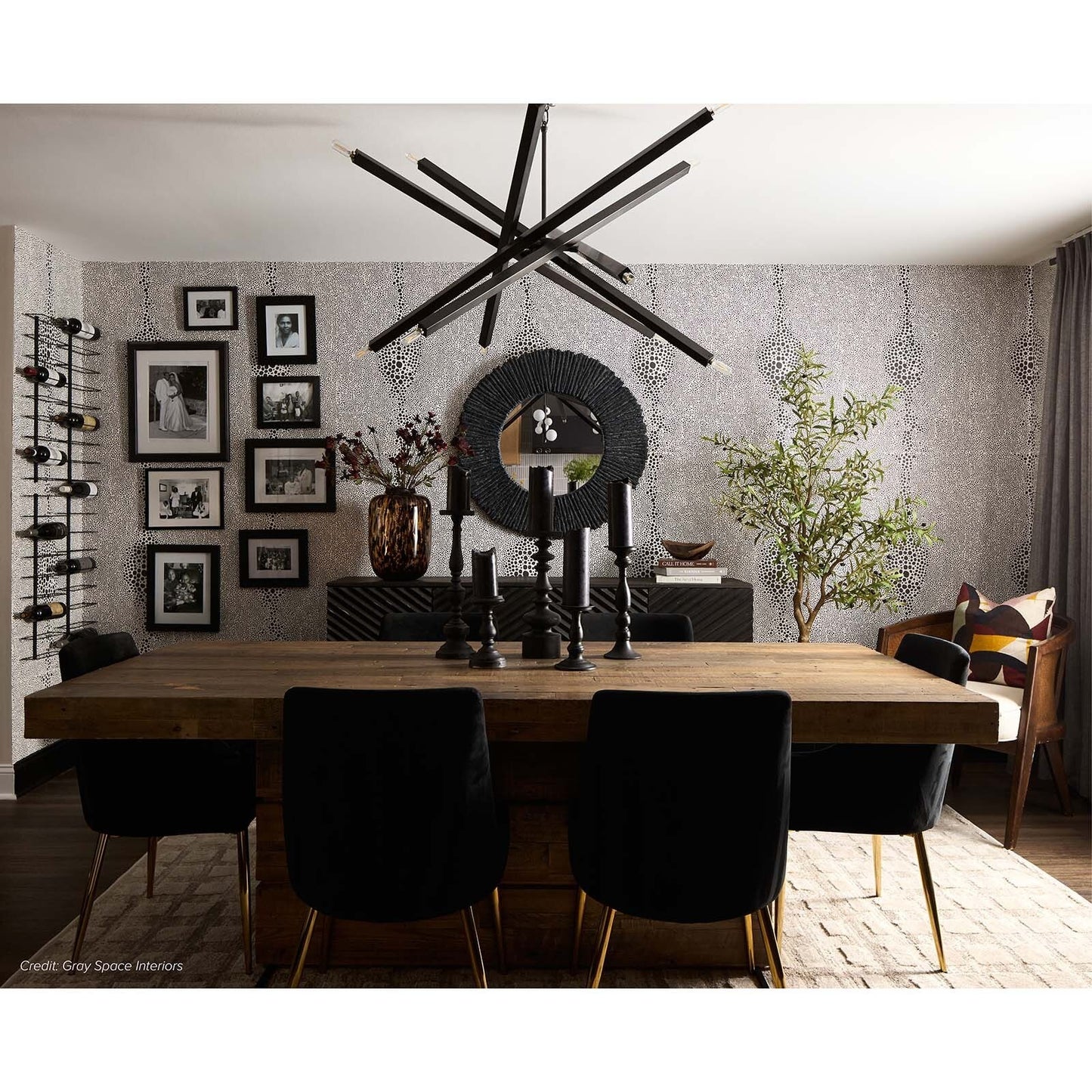 Slate Mirror Round (Black).