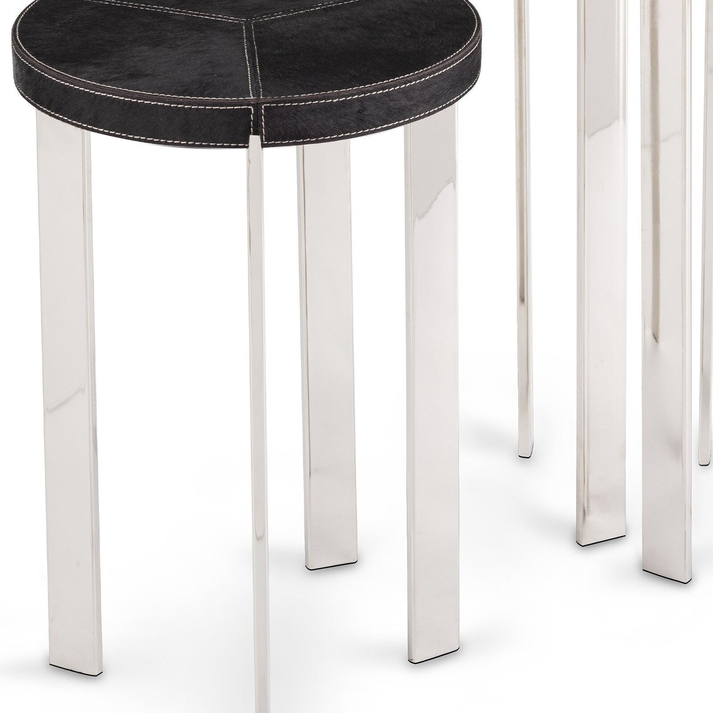 Andres Hair on Hide Mixer Table Set (Polished Nickel).