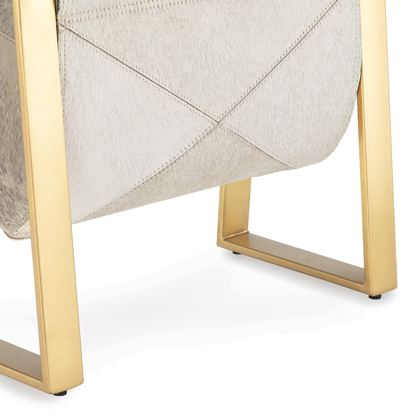 Andres Hair on Hide Magazine Rack (Brass).