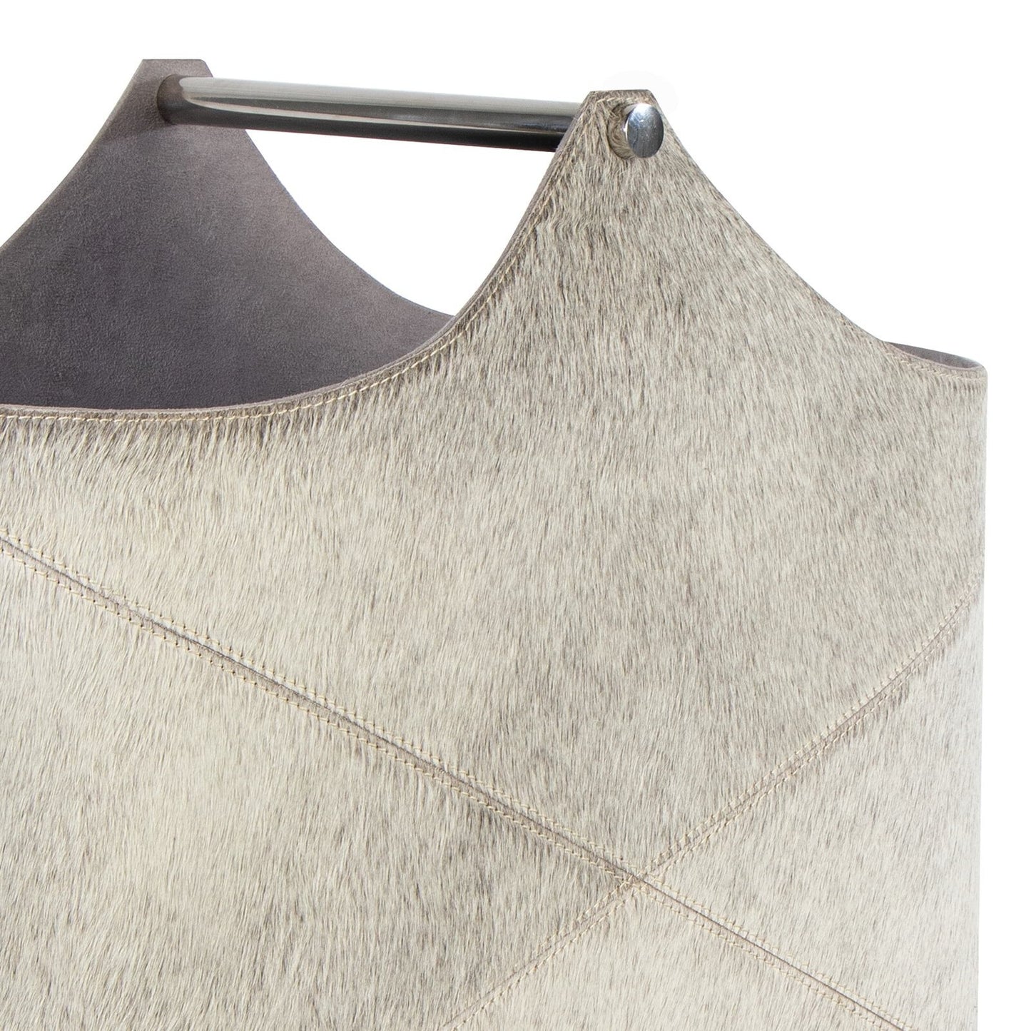 Andres Hair on Hide Basket (Grey).