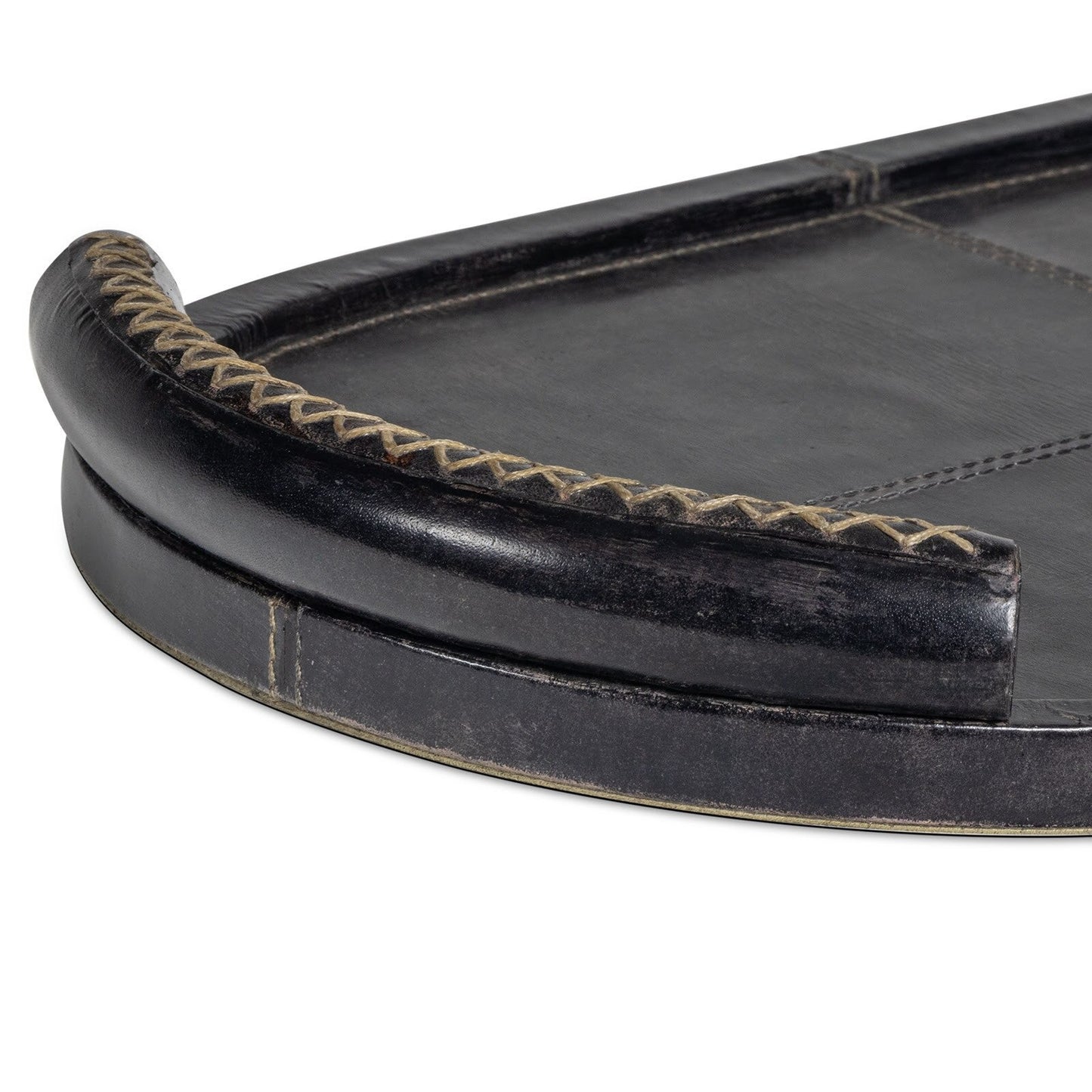 Forte Leather Tray Oval (Black).