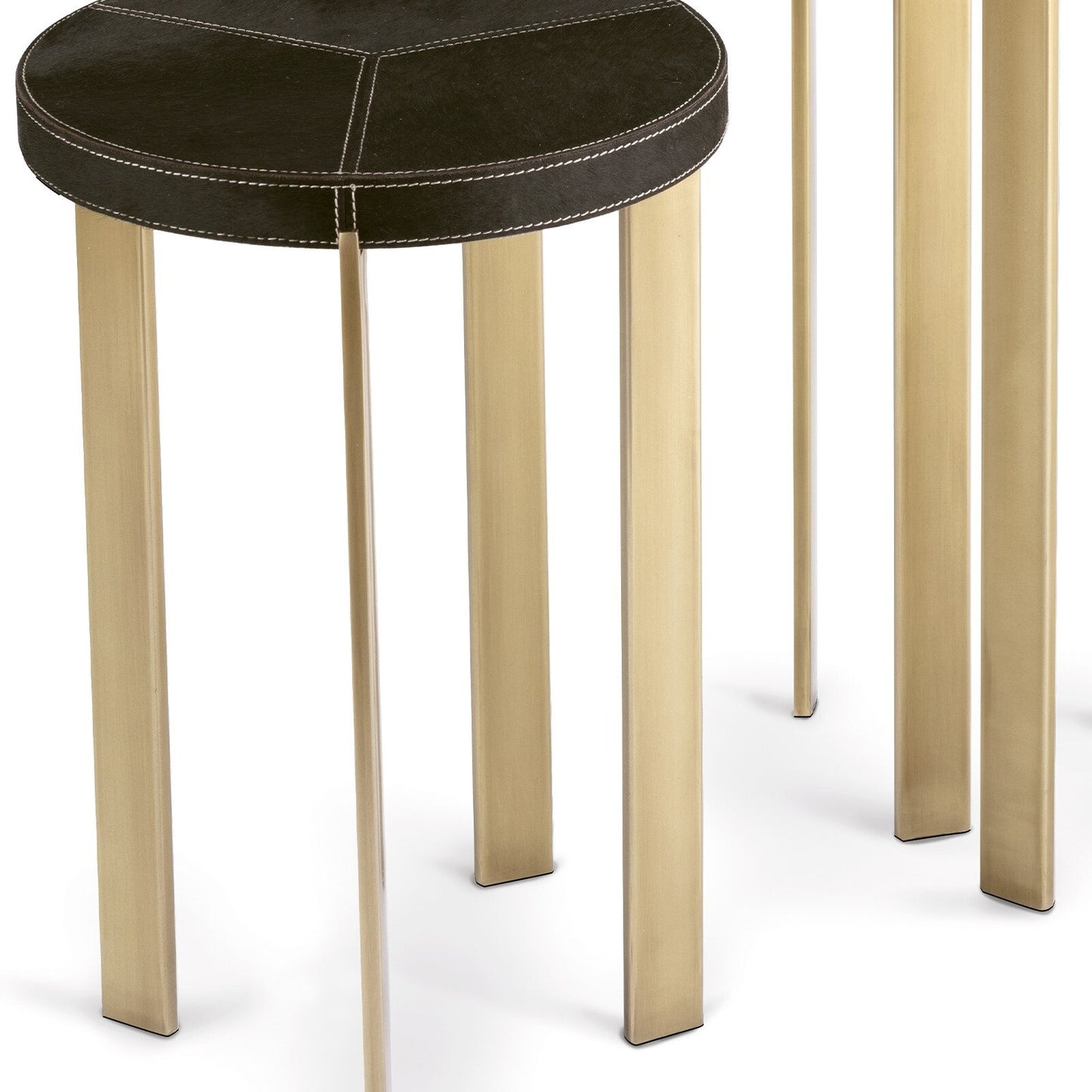 Andres Hair on Hide Mixer Table Set (Brass).