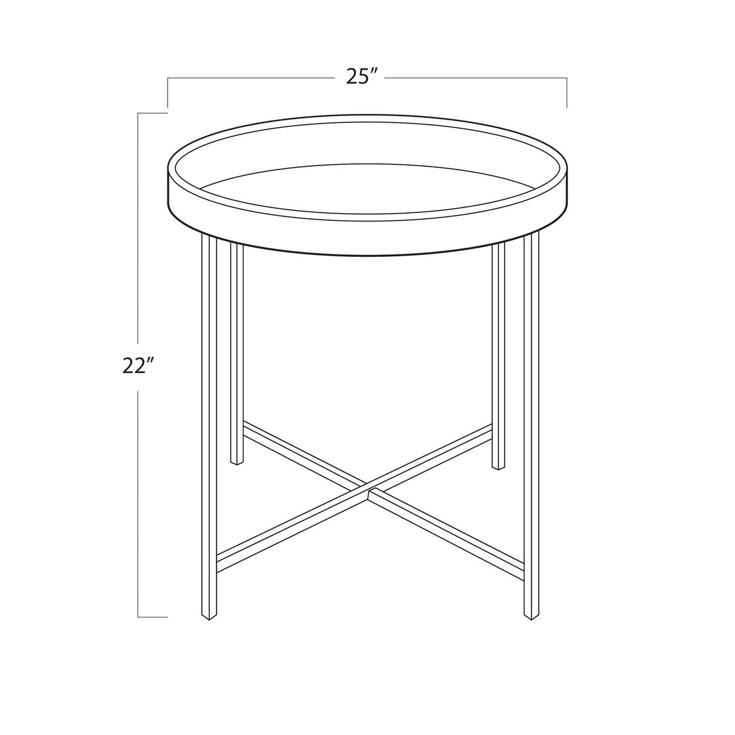Derby Leather Tray Table (Black).