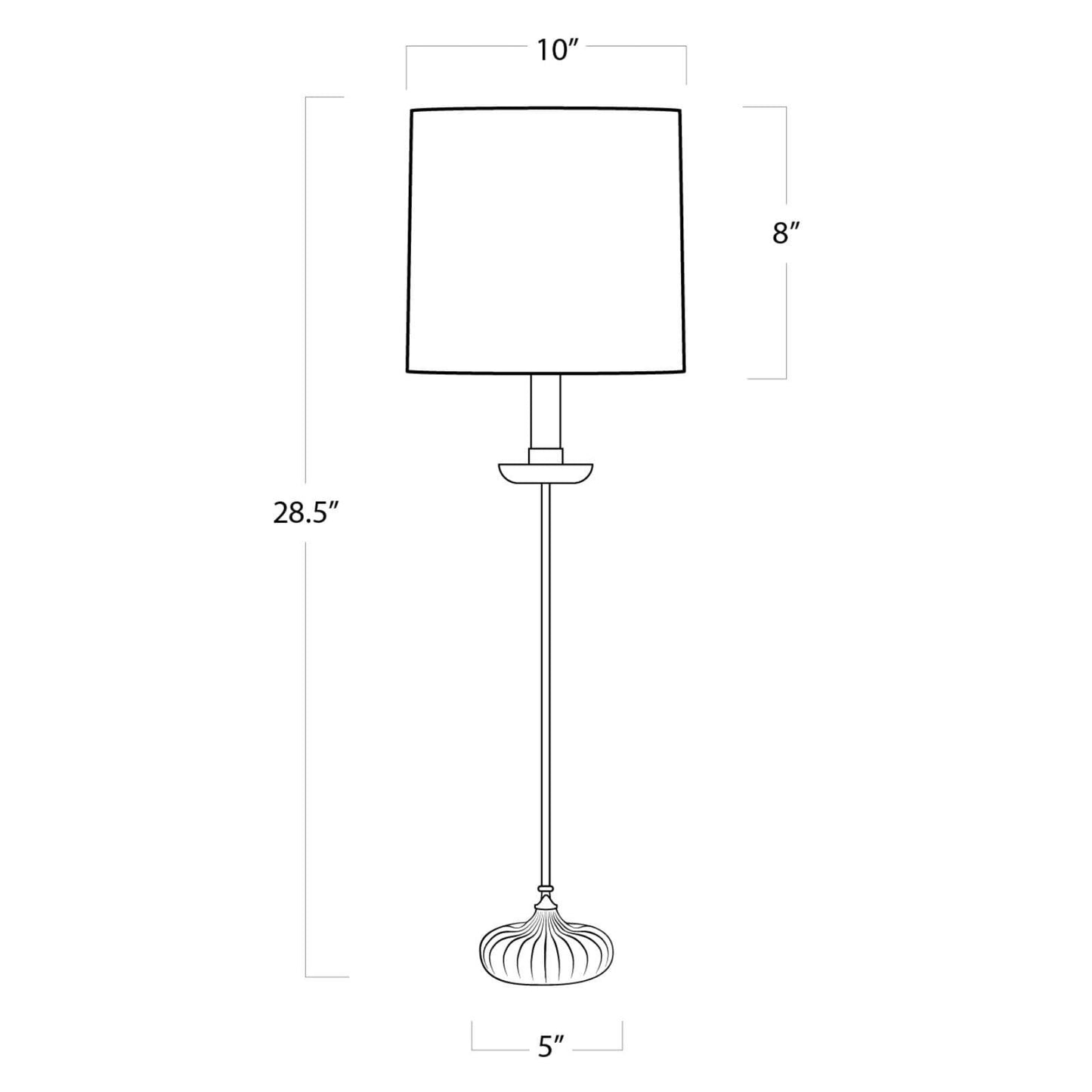 Clove Stem Buffet Table Lamp With Natural Linen Shade.