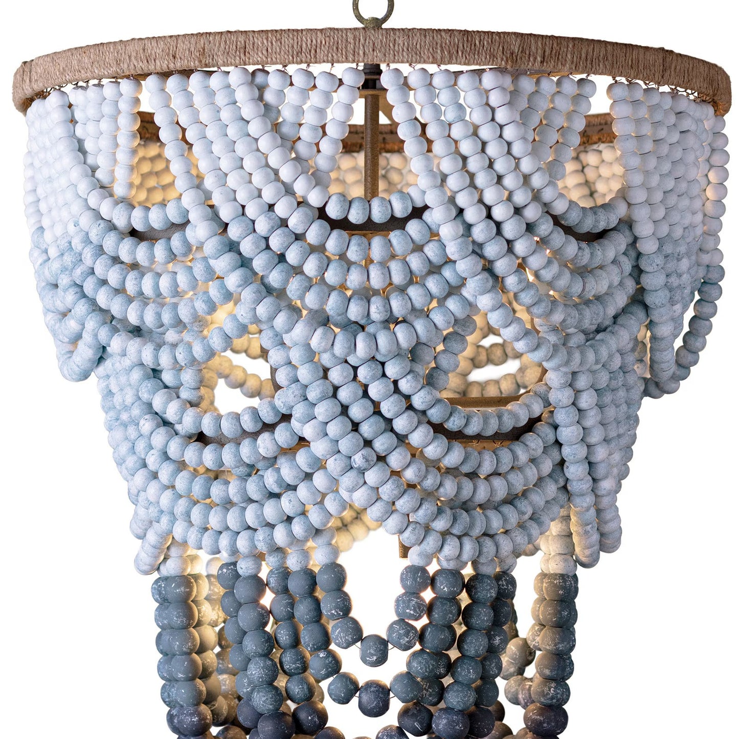 Ombre Wood Bead Chandelier.