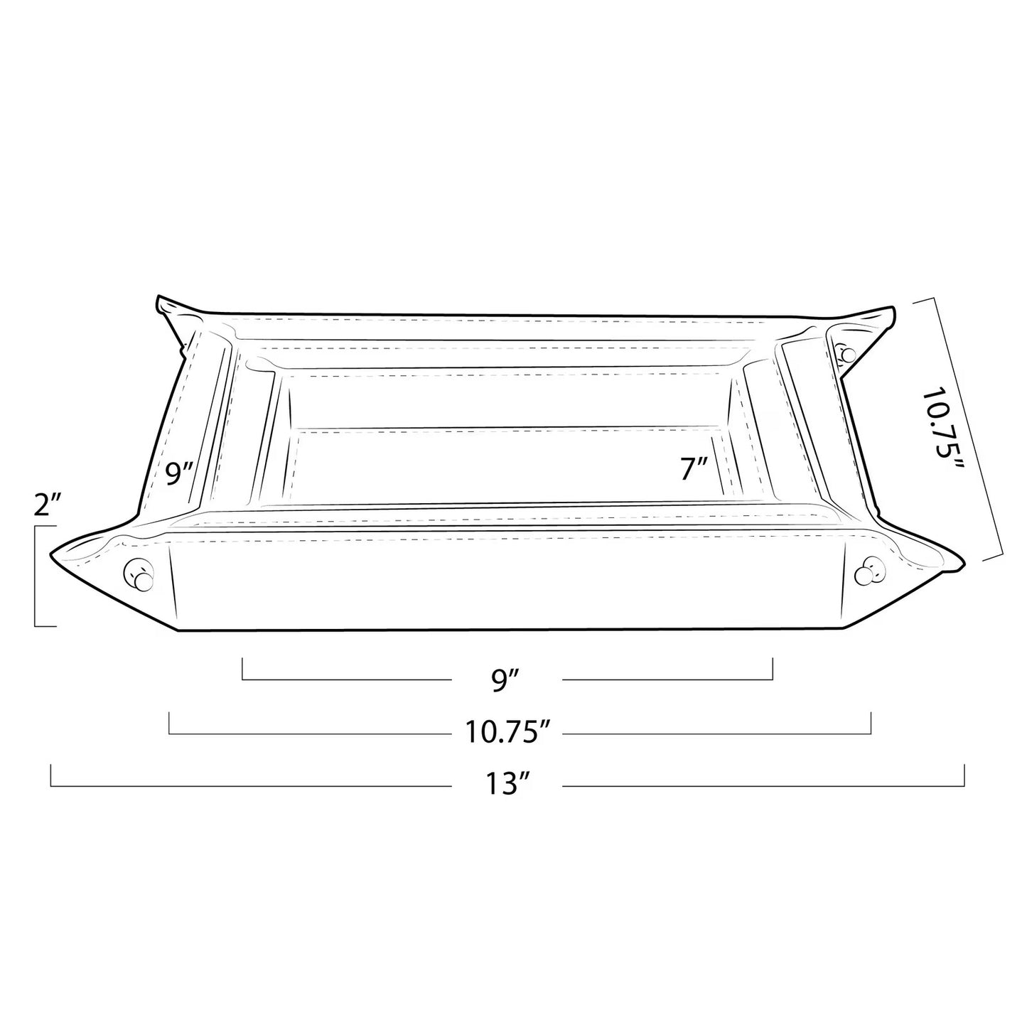 Derby Leather Tray Set (Brown).