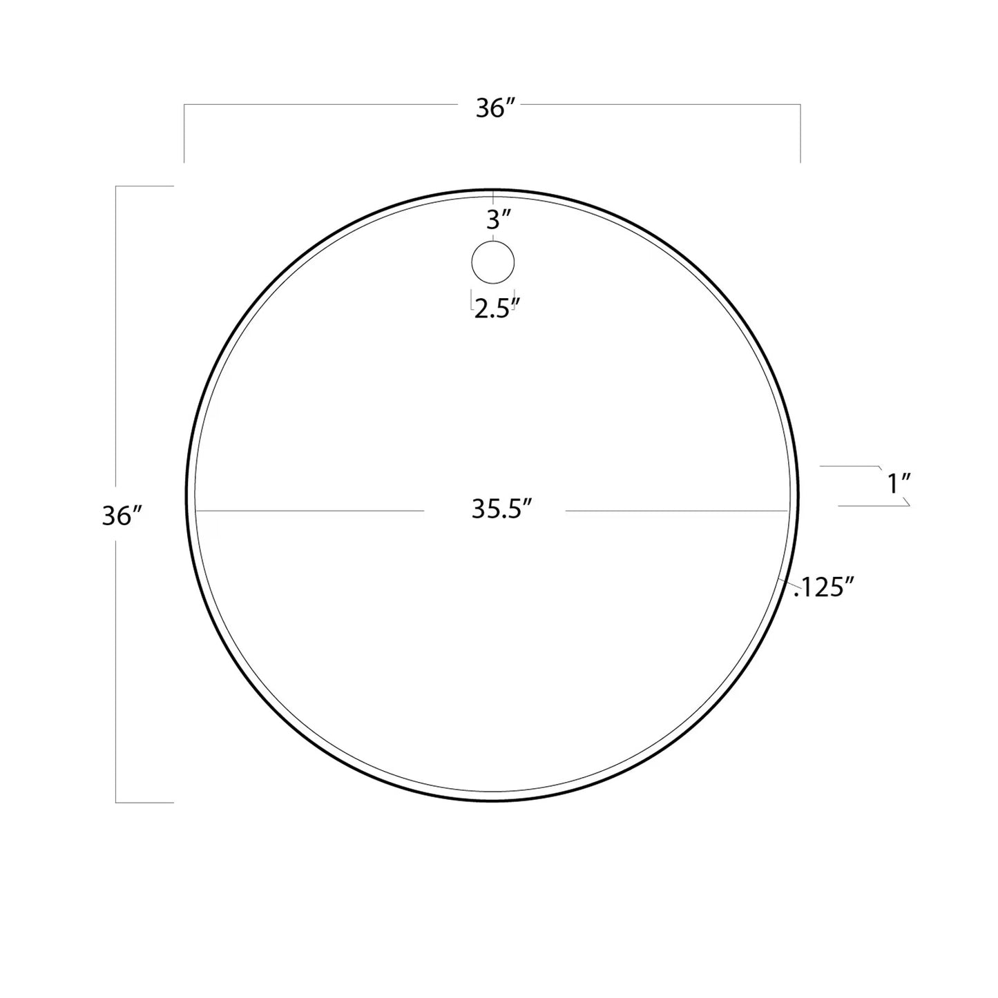 Hanging Circular Mirror (Natural Brass).