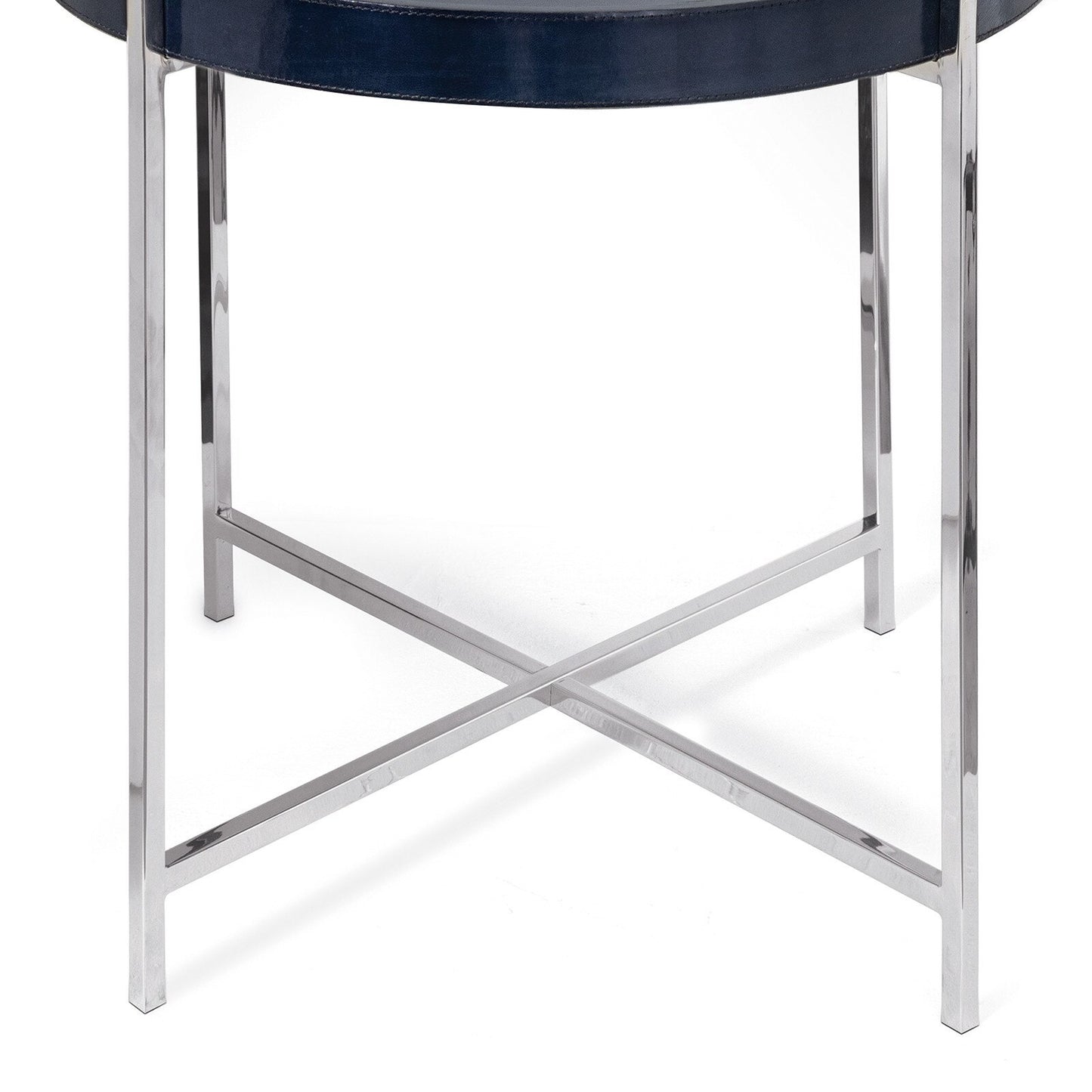 Derby Leather Tray Table (Blue).
