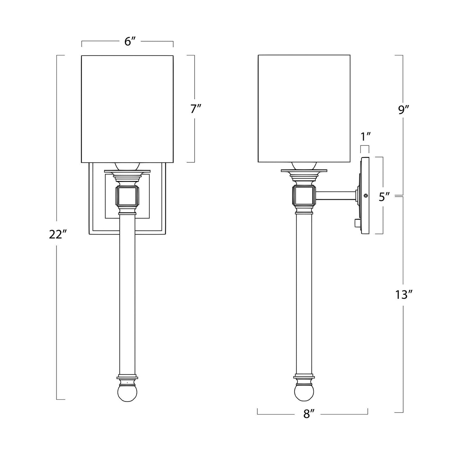 Crystal Tail Sconce (Polished Nickel).