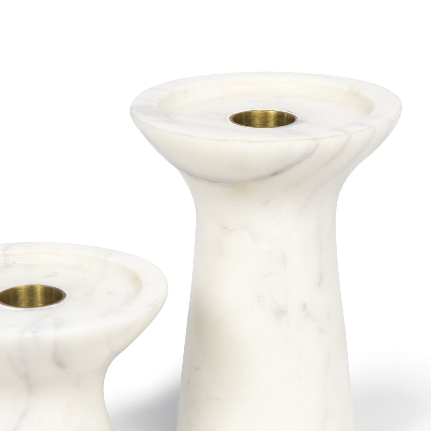 Klein Marble Candle Holder Set (White).
