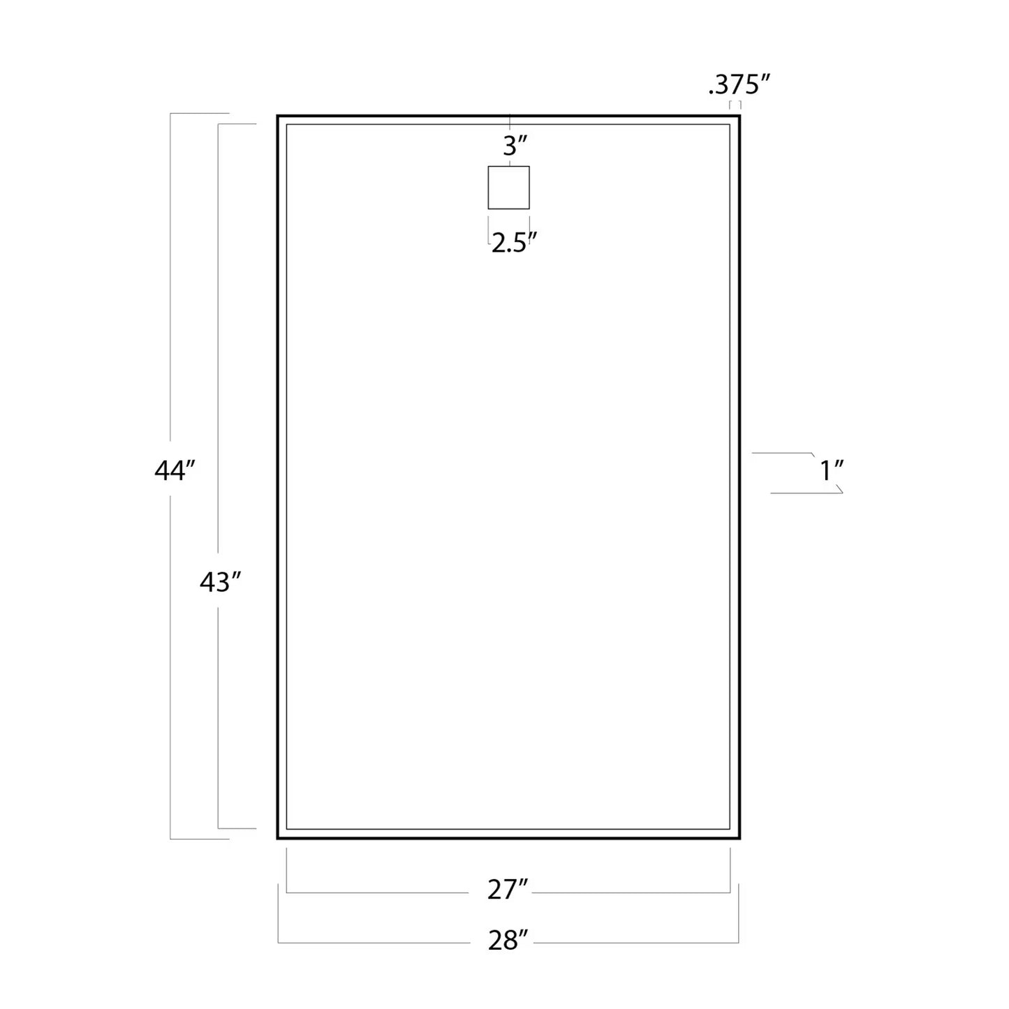 Hanging Rectangle Mirror (Natural Brass).