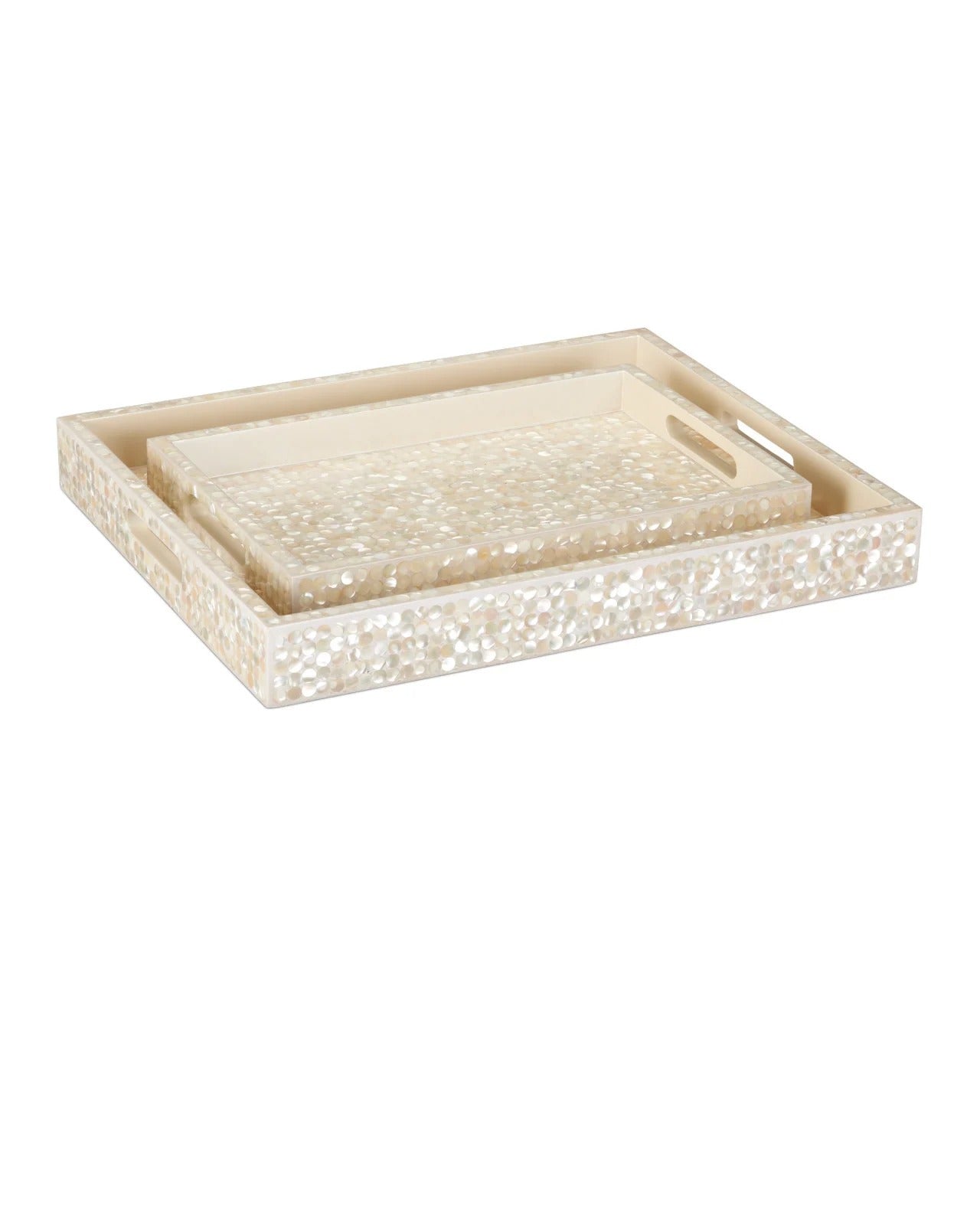 Gerri Dot Mother of Pearl Tray Set of 2.