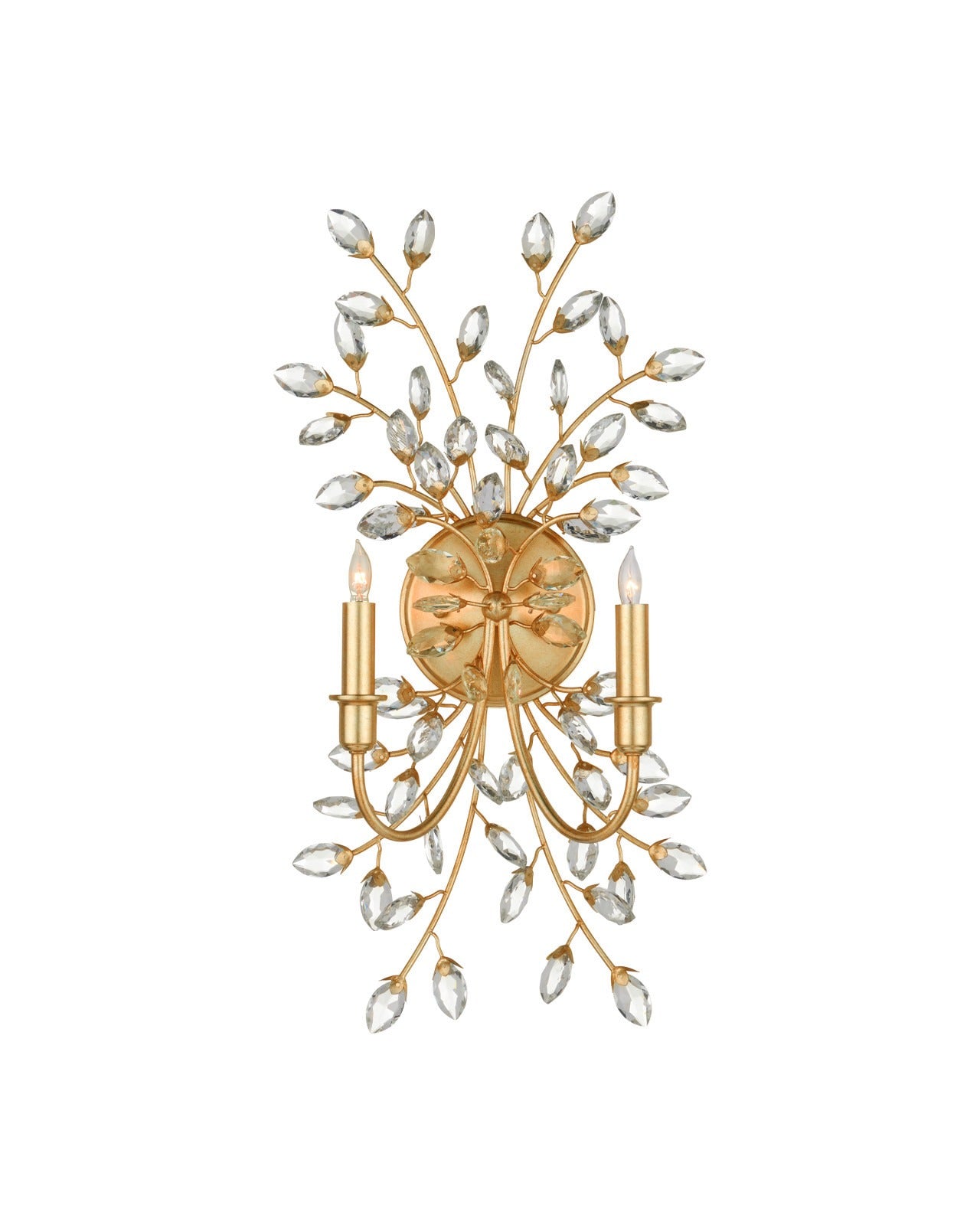Forget-Me-Not Gold Wall Sconce.