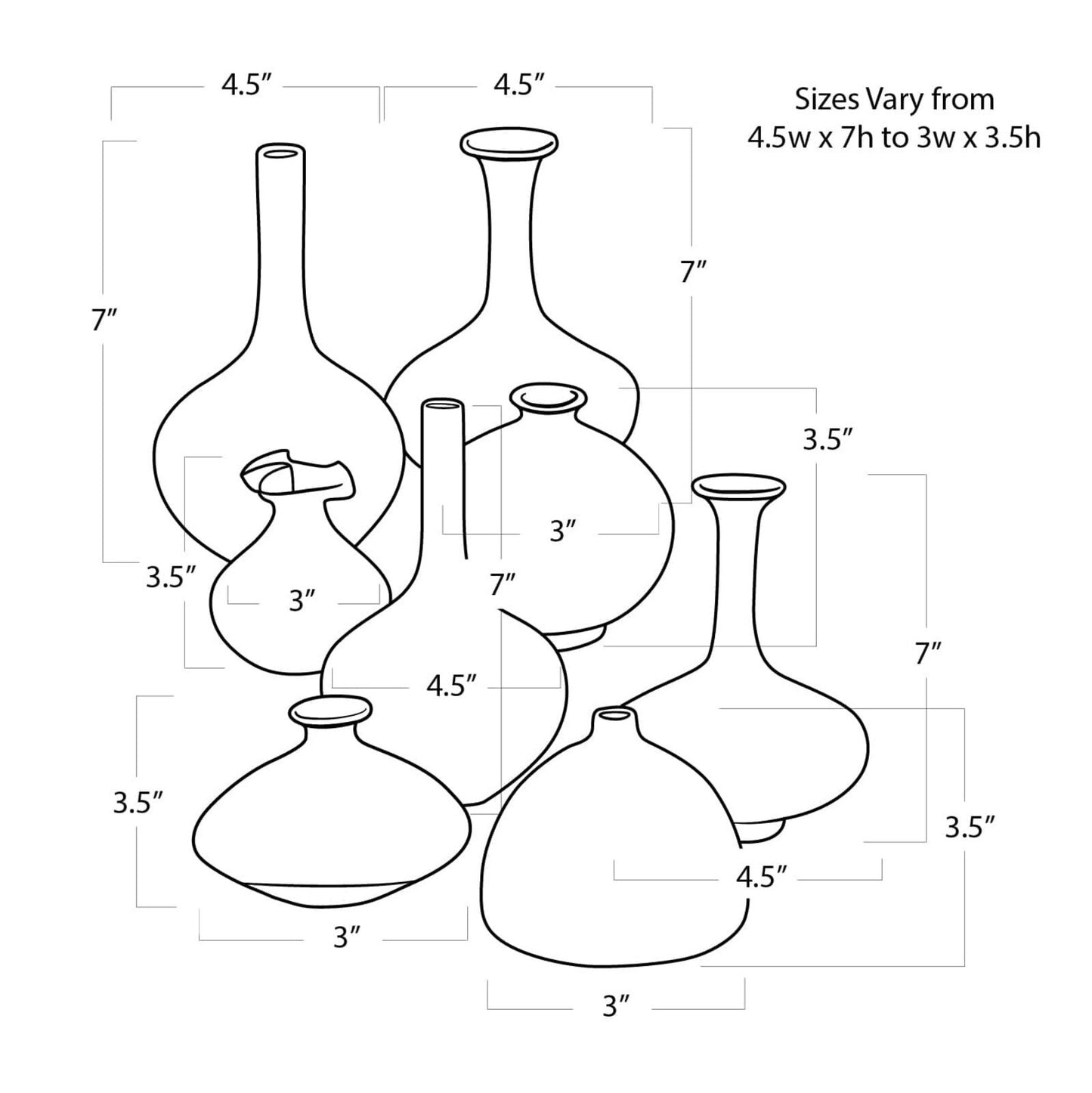 Porcelain Bud Vases (Set of 8).