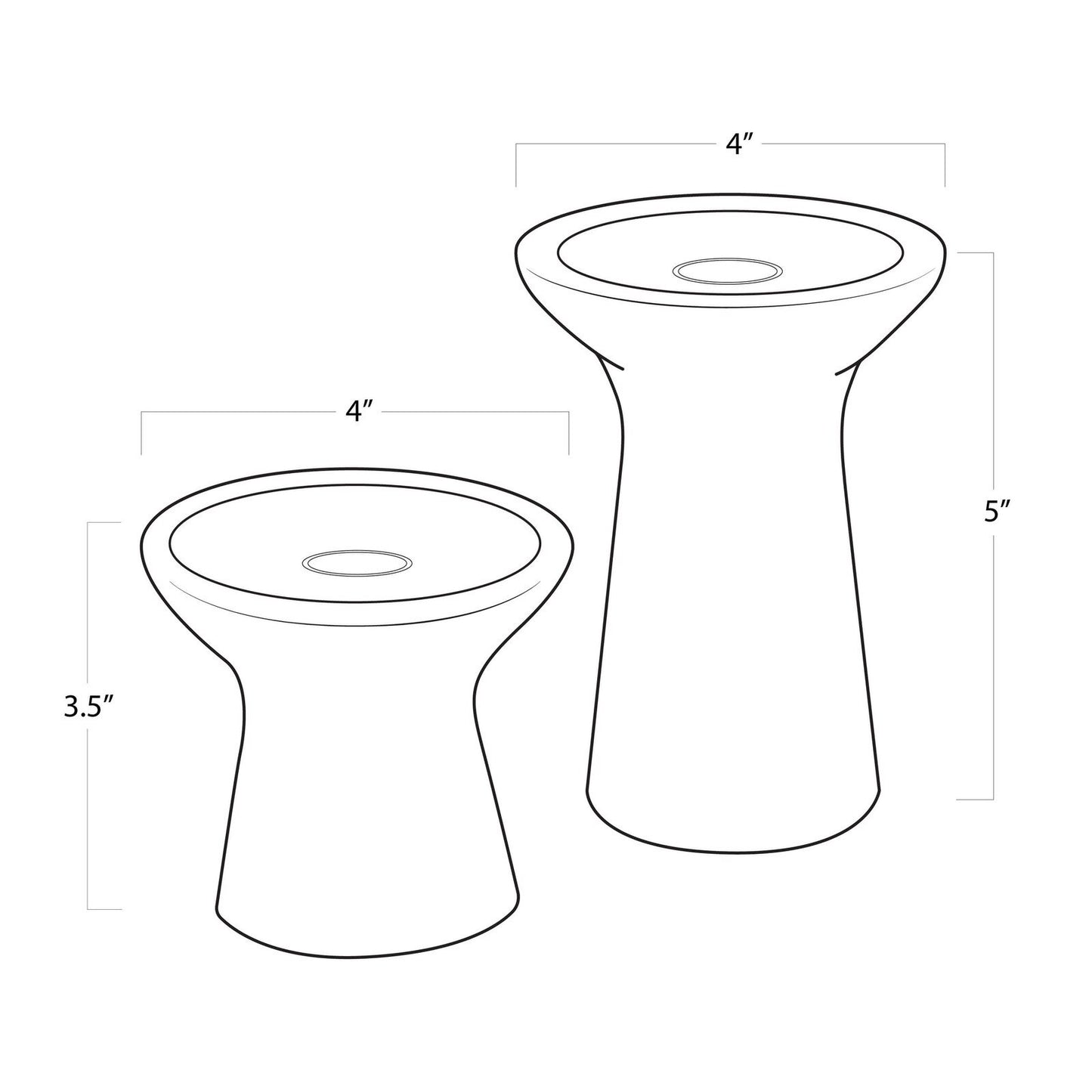 Klein Marble Candle Holder Set (White).