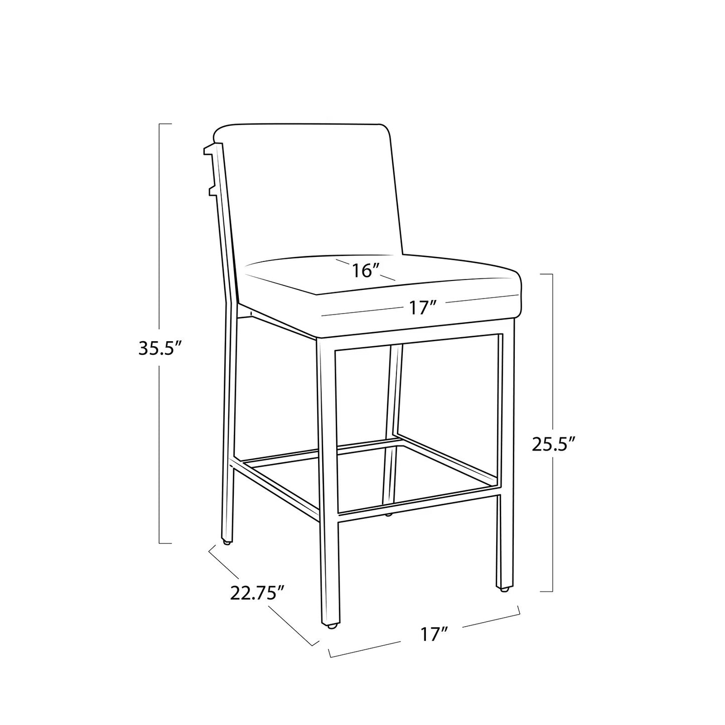 Chantal Leather Counter Stool (Cappuccino).
