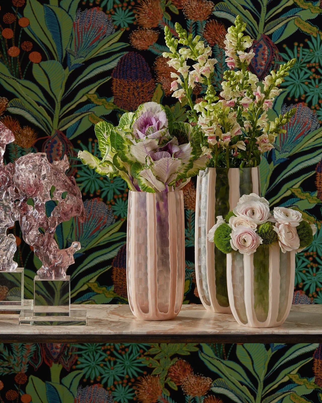 Merletto Glass Vase Set of 3.