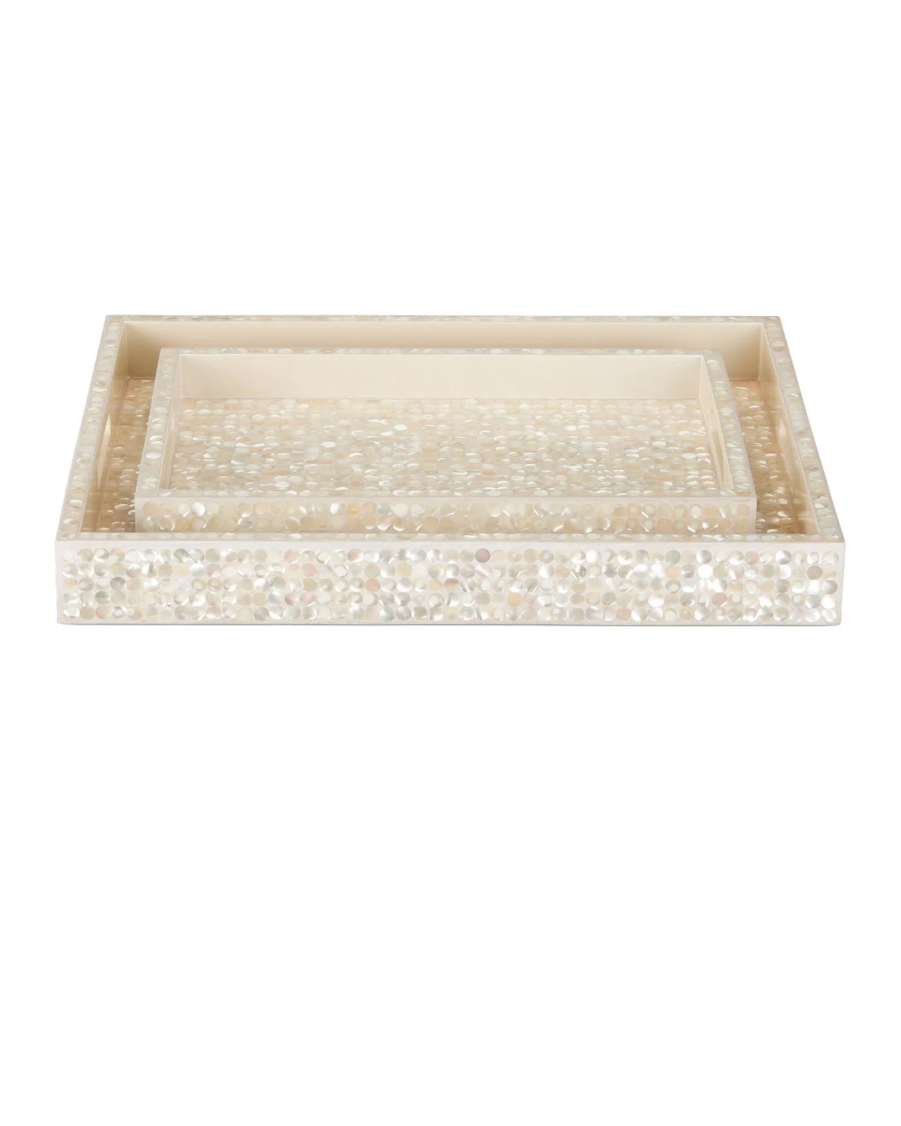 Gerri Dot Mother of Pearl Tray Set of 2.