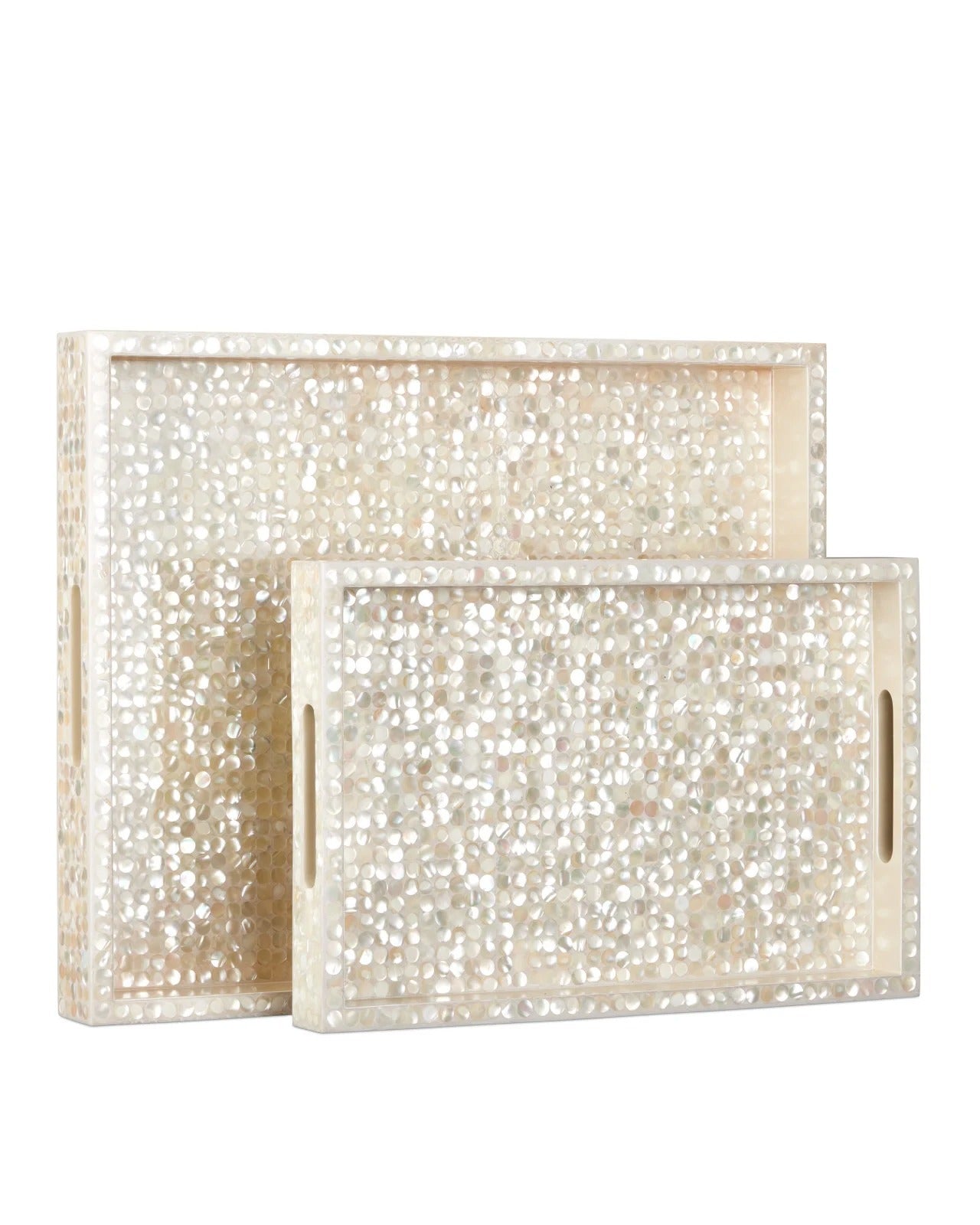 Gerri Dot Mother of Pearl Tray Set of 2.