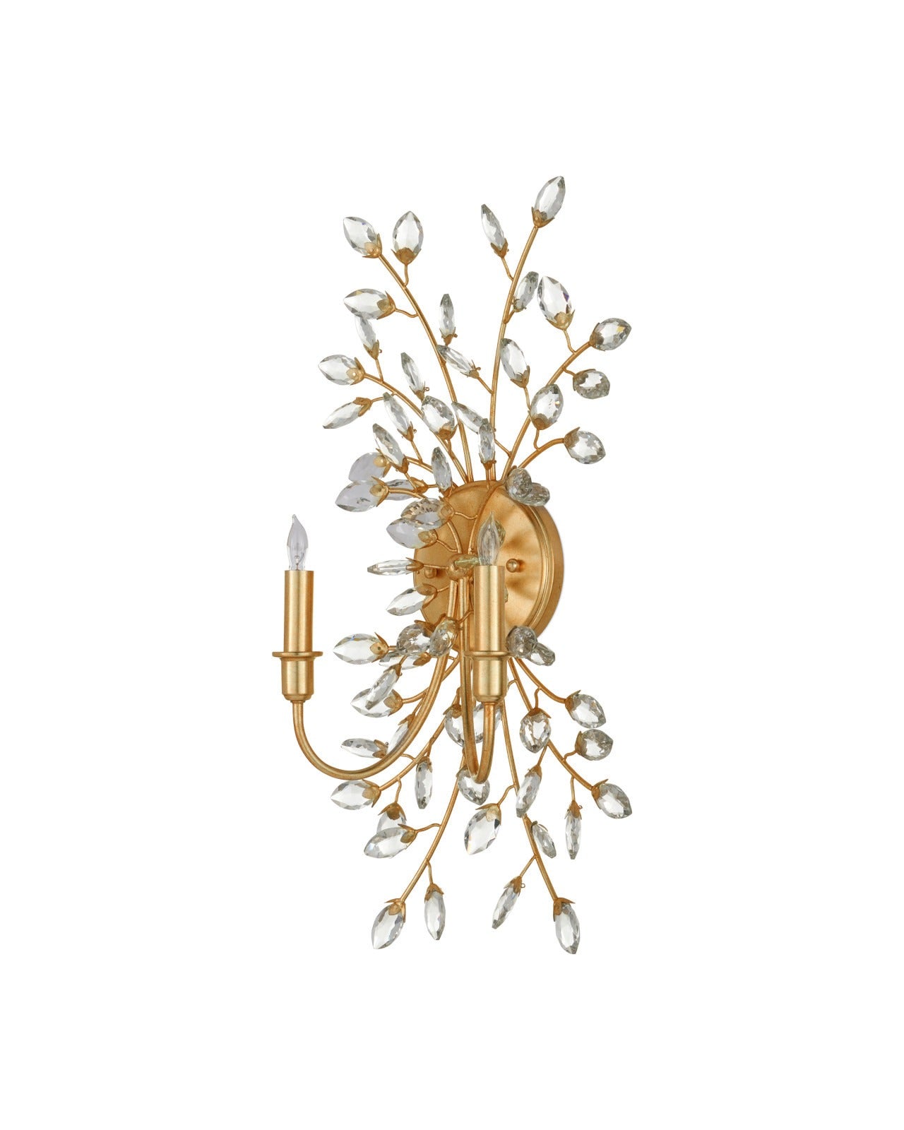 Forget-Me-Not Gold Wall Sconce.