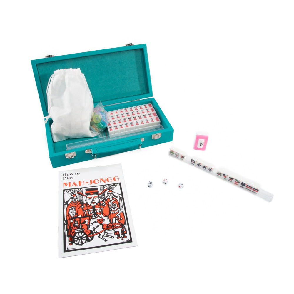 Mini Travel Mahjong Set - Teal.