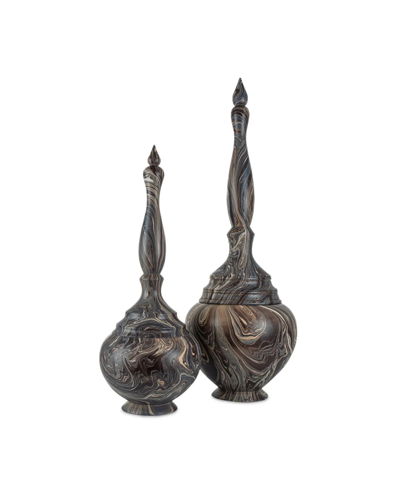 Marbleized Short Turret Box.